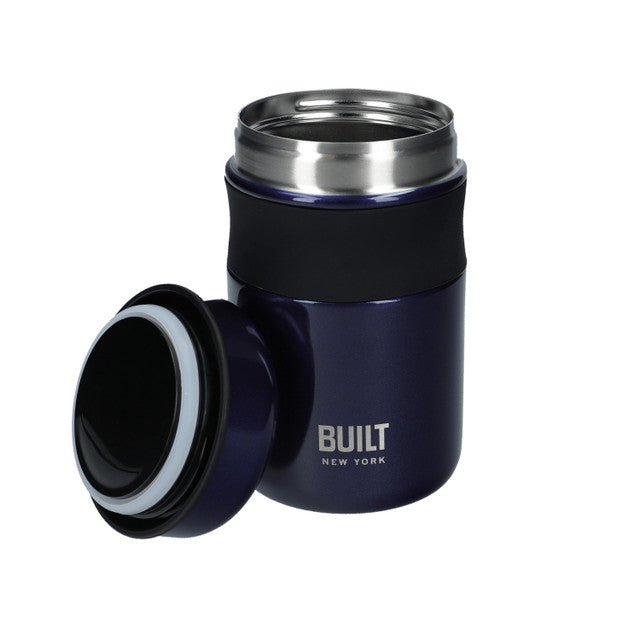 Premium 490ml Midnight Blue Stainless Steel Food Flask - Insulated Thermos for Hot & Cold Meals - Perfect for Office, School, Picnics & Outdoor Adventures