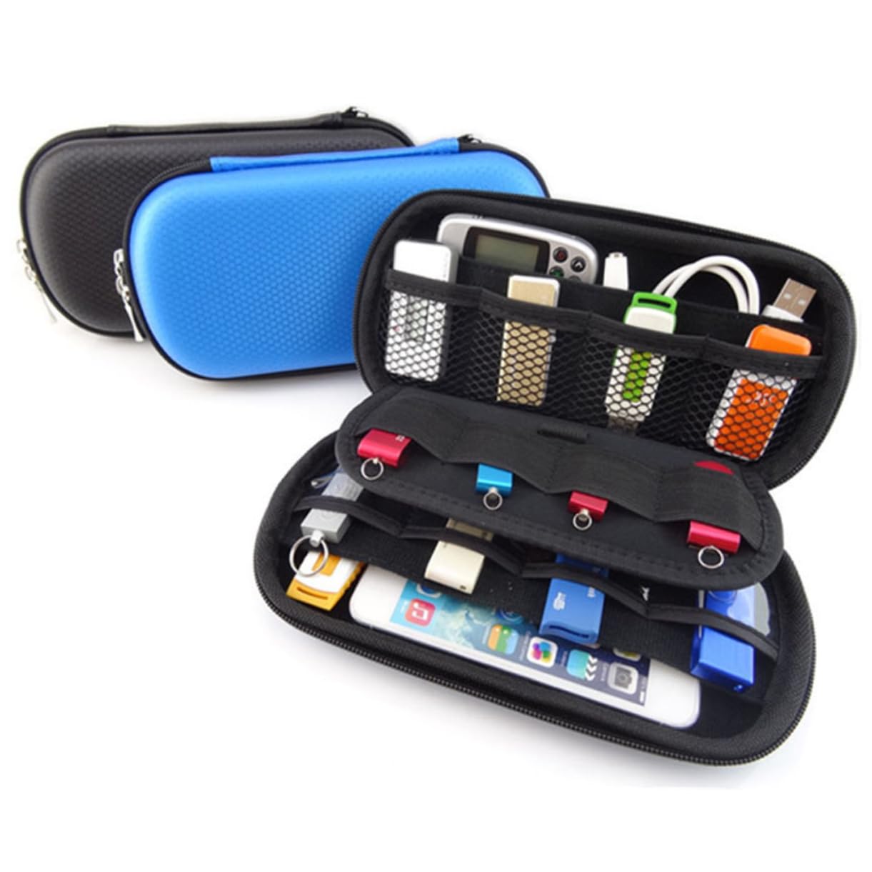 OSALADI Shockproof Protective Case for Earphones & Flash Drives - Durable EVA Material Hard Drive Pouch, Compact & Sturdy Black Storage Bag - Perfect for Travel, Office, and Daily Electronics Organization