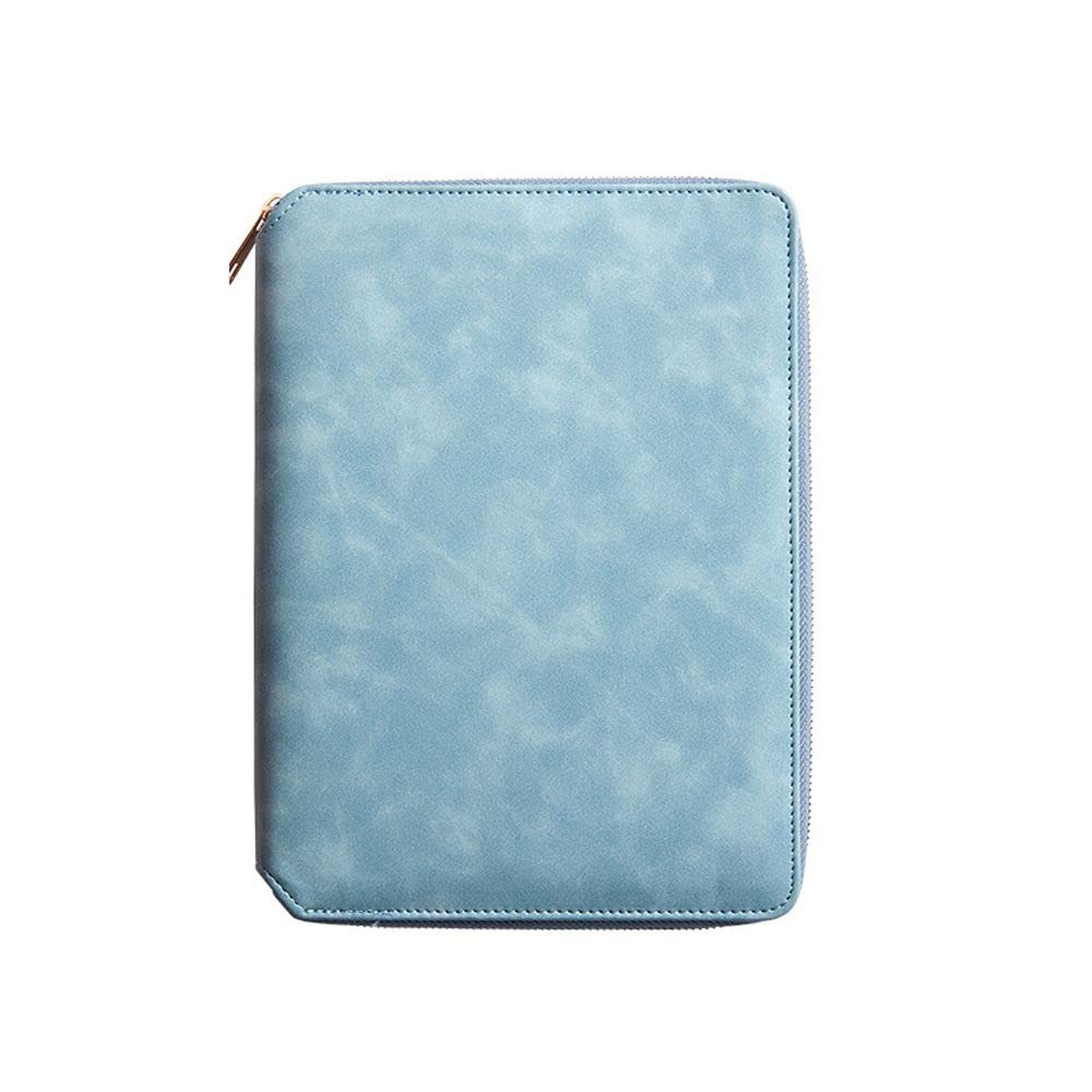 Premium Leather Notebook Bag - Multifunctional Organizer for School, Office & Work | Light Blue Diary, Spiral Notepad & High-End Writing Journal | Perfect for Professionals, Students & Daily Planning