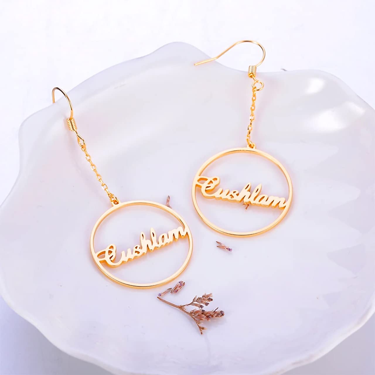 Personalized Name Earrings - 10K, 14K, 18K Gold Custom Dangle Drop Earrings for Women | Elegant Jewelry Gift for Birthday, Anniversary & Special Occasions