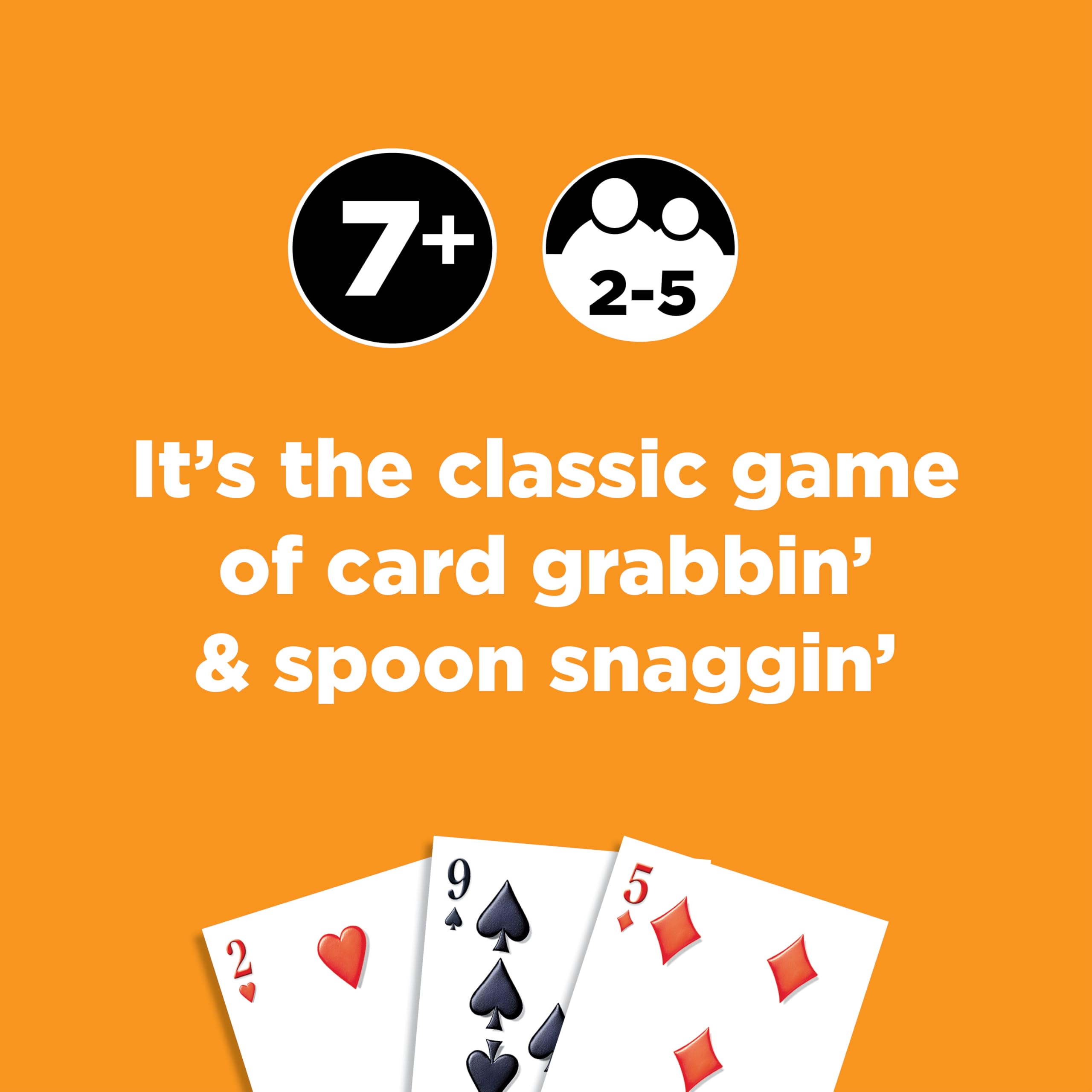Fun Spoons Card Game for Kids & Adults - Family Party & Travel Deck of Cards for 3-5 Players (Ages 7+) | Perfect for Game Nights, Camping Trips & Indoor Family Entertainment