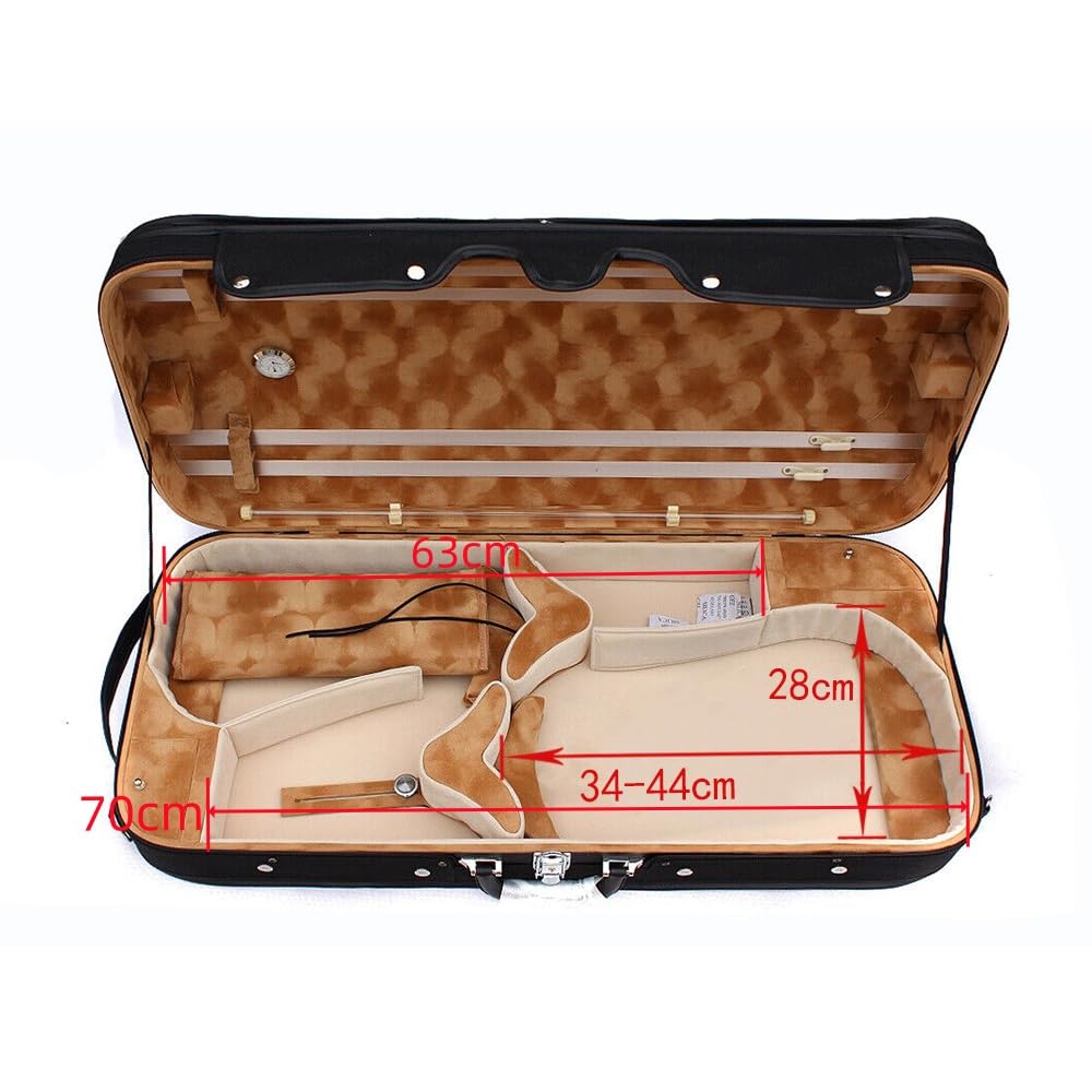 Adjustable Double Violin & Viola Case - Hard Shell Backpack with 4 Bow Holders & 2 Back Straps - Fits 2 Violins or 1 Violin & 1 Viola - Perfect for Music Students, Travel & Orchestra Performances