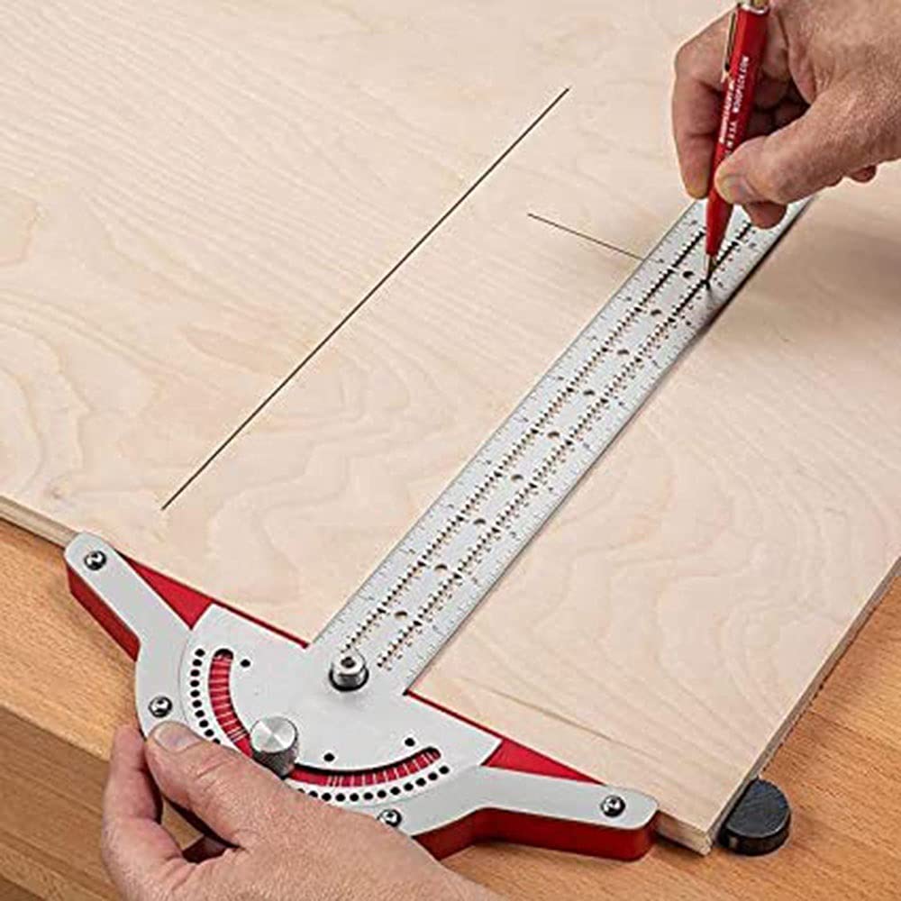 15 Inch Adjustable Angle Finder Protractor Ruler - Precision Woodworking Tool for Craftsmen, DIY Projects & Carpentry - Measure Angles with Ease for Perfect Cuts & Joints
