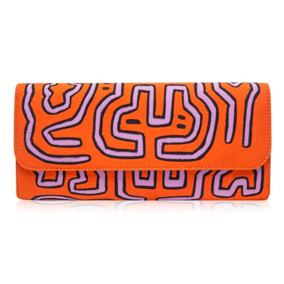 Stylish Orange and Pink Clutch Purse for Women - Trendy Evening Bag for Parties, Weddings & Special Occasions