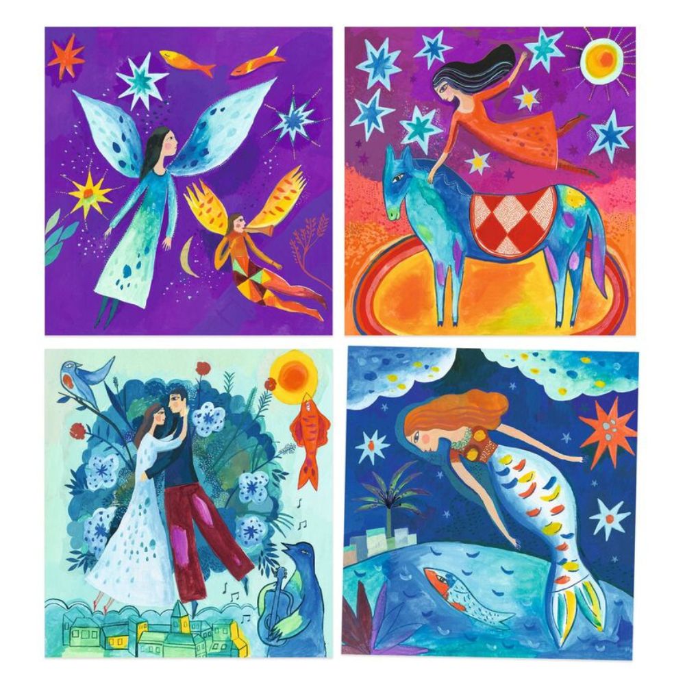 DJECO Inspired by Marc Chagall 'In a Dream' Painting Set - Premium Art Supplies for Kids & Adults - Perfect for Creative Painting, Home Decor & Gift Giving