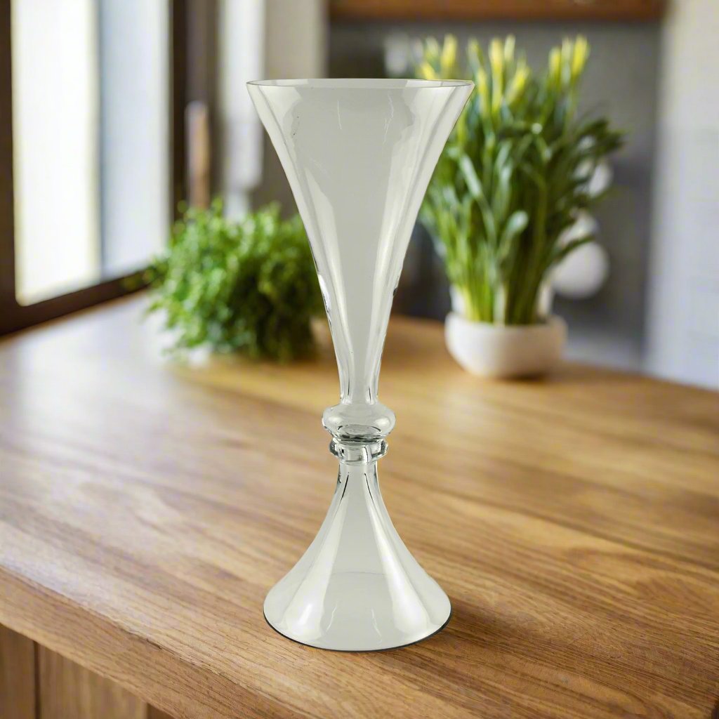 20 Pack Clear Glass Trumpet Vases for Wedding Centerpieces, Floral Arrangements, and Home Decor - Bulk Cylinder Vases for Flowers, Candles, and Party Decorations