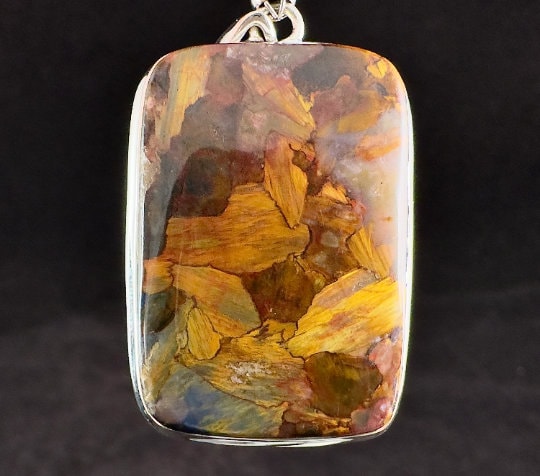 PIETERSITE Crystal Pendant Necklace - AA Top Grade Sterling Silver Jewelry - Healing Stones for Energy & Protection - Perfect for Meditation, Gifts & Spiritual Healing