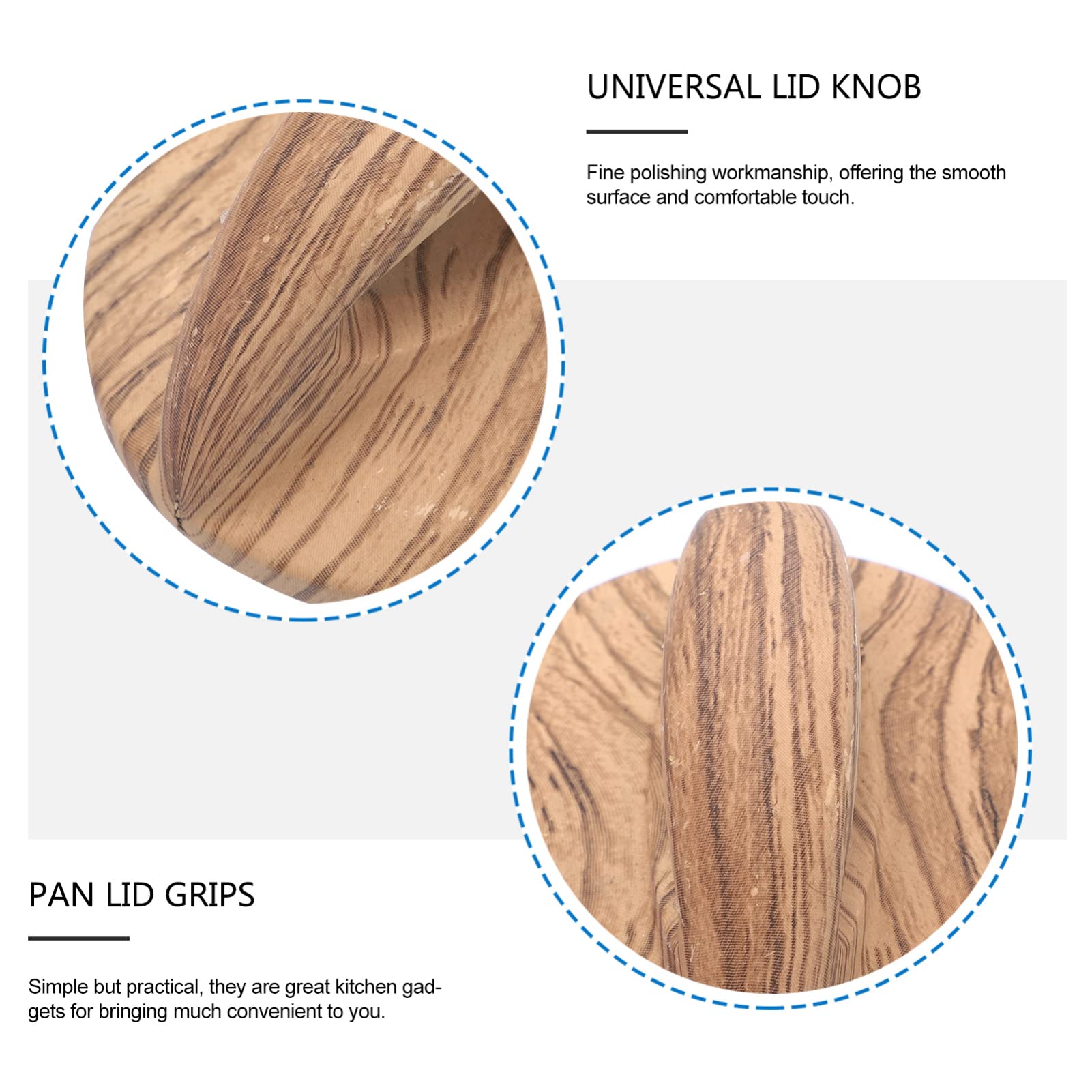 2-Pack Universal Wooden Pot Lid Knobs - Heat-Resistant Cookware Lid Handles for Stovetop & Oven - Easy Replacement Knobs for Kitchen Pots & Pans (Wood Color) - Perfect for Cooking, Baking & Everyday Kitchen Use