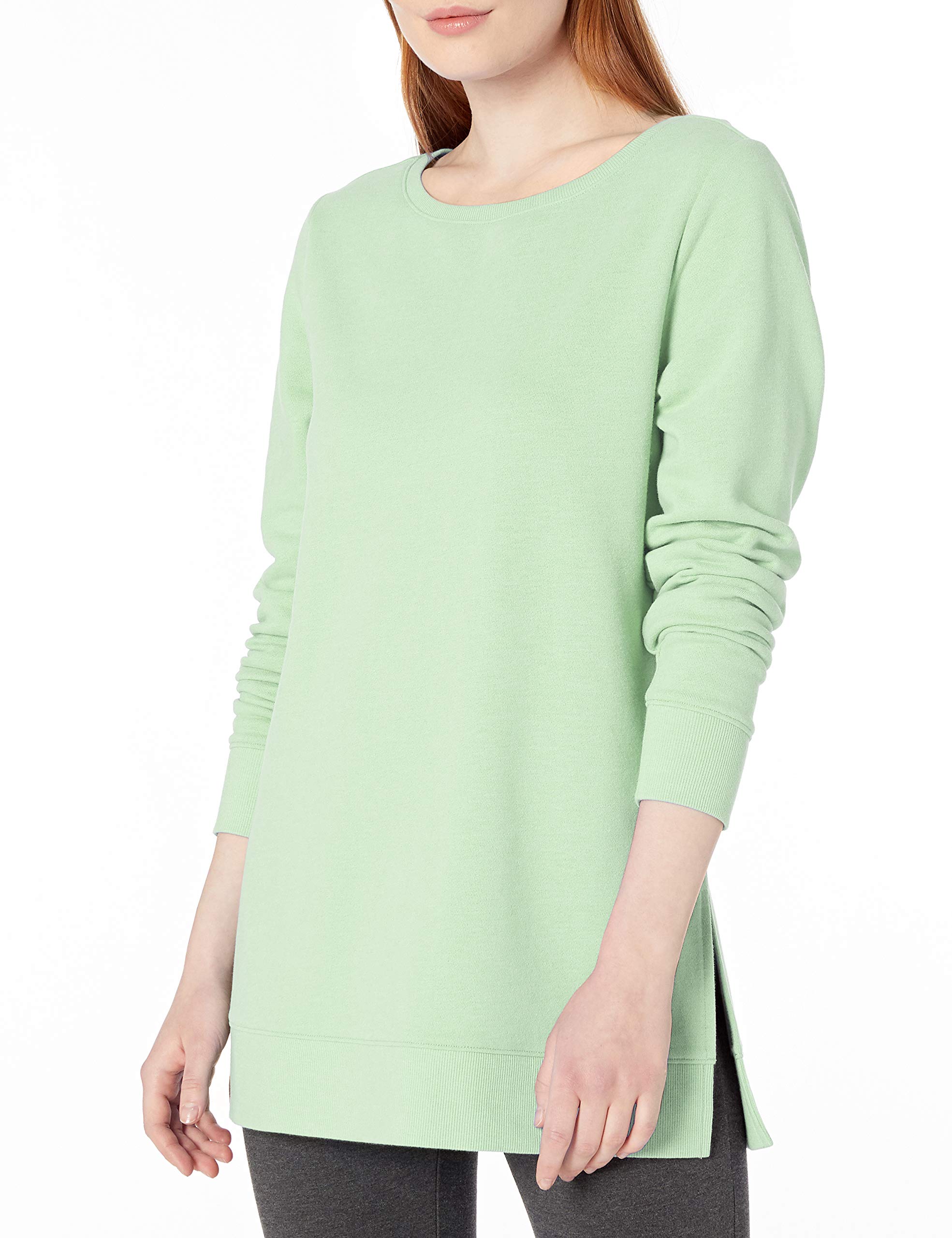 Amazon Essentials Women's Open-Neck Fleece Tunic Sweatshirt - Soft Casual Pullover Top for Lounge, Work & Everyday Wear