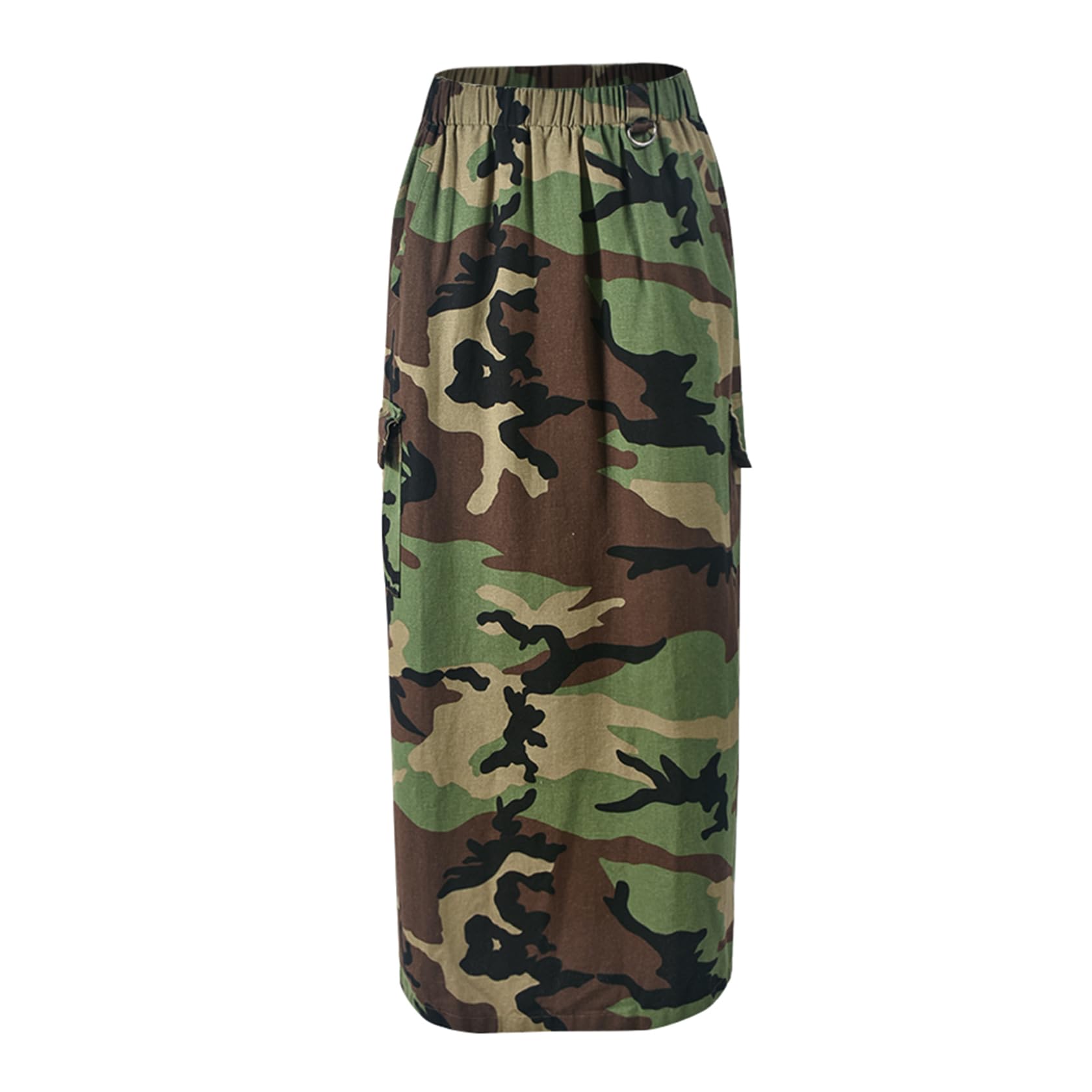 Women's Camo Cargo Skirt with Pockets - Y2K Streetwear Fashion for Casual Wear & Outdoor Adventures