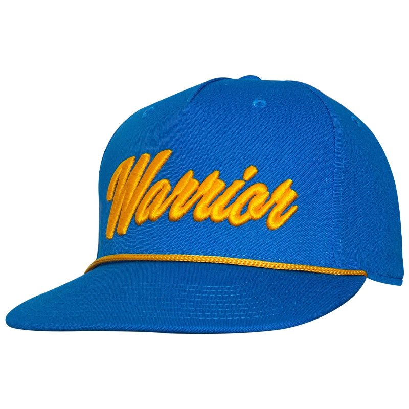 Warrior Script Rope Snapback Cap - Bright Blue Adjustable Baseball Hat for Men & Women - Perfect for Sports, Outdoor Activities and Streetwear Fashion