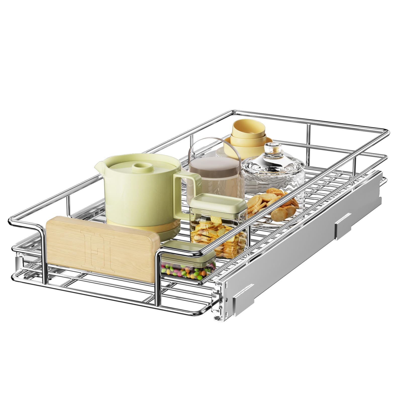 LOVMOR Pull Out Cabinet Organizer with Wooden Handle - 10.5
