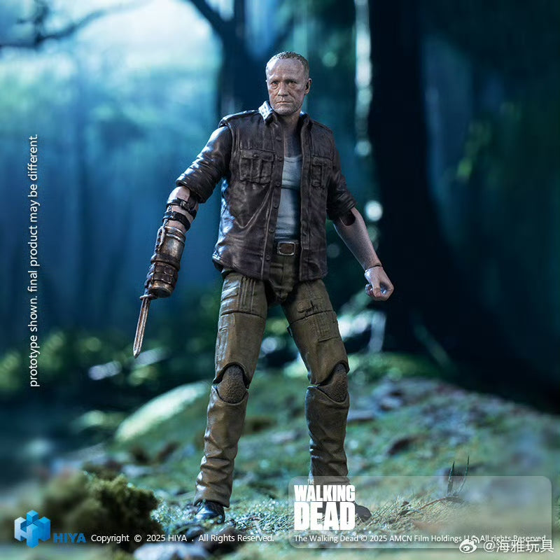 Pre Order 1/18 HIYA 4inch The Walking Dead Merle Action Figure - Highly Detailed Collectible Miniature for Display & Role Play Scenes