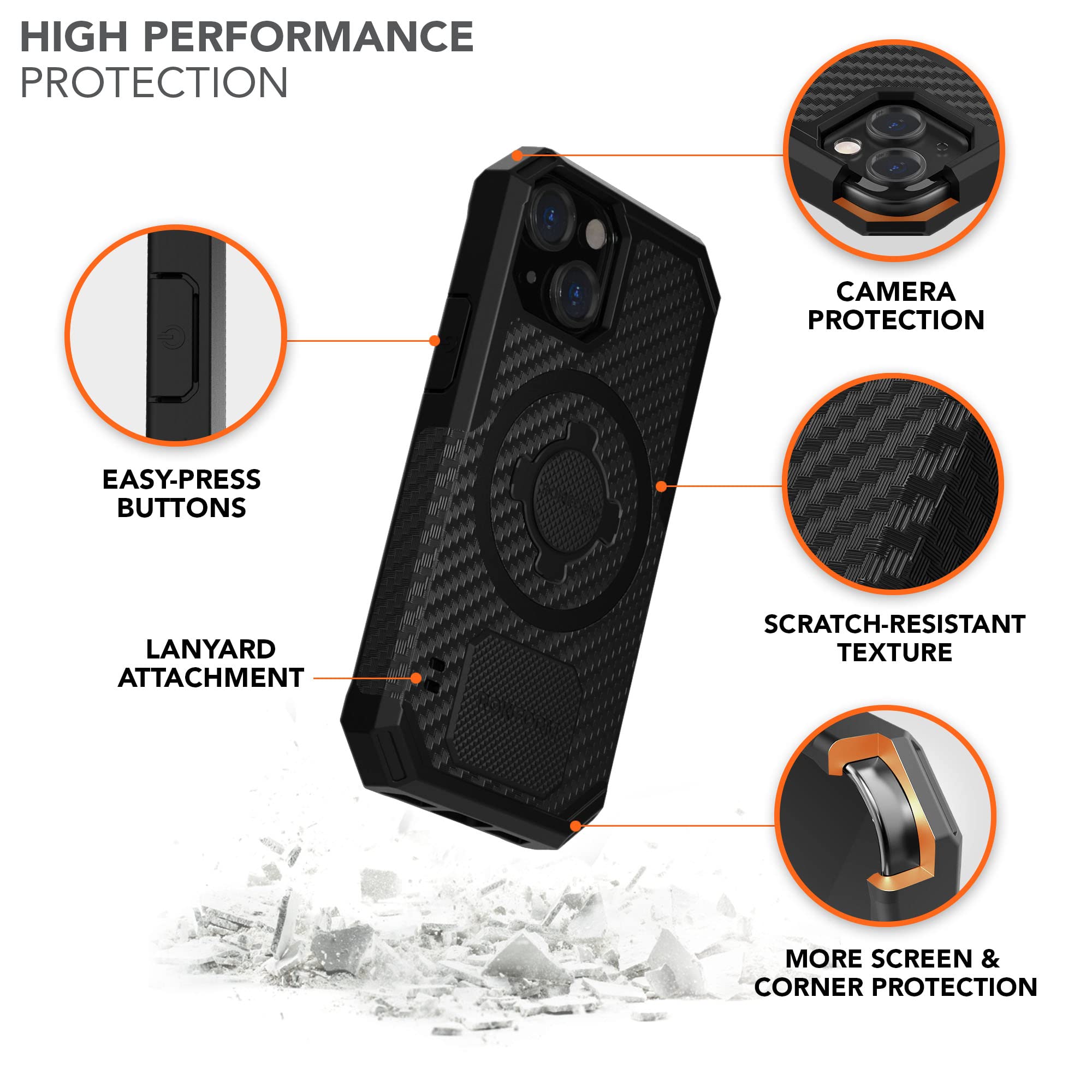 Rokform Rugged iPhone 13 Mini Case with Dual Magnet & MagSafe Compatibility | Magnetic Protective Cover with RokLock Twist Lock | Drop Tested Armor (Black) | Perfect for Outdoor Adventures & Active Lifestyles