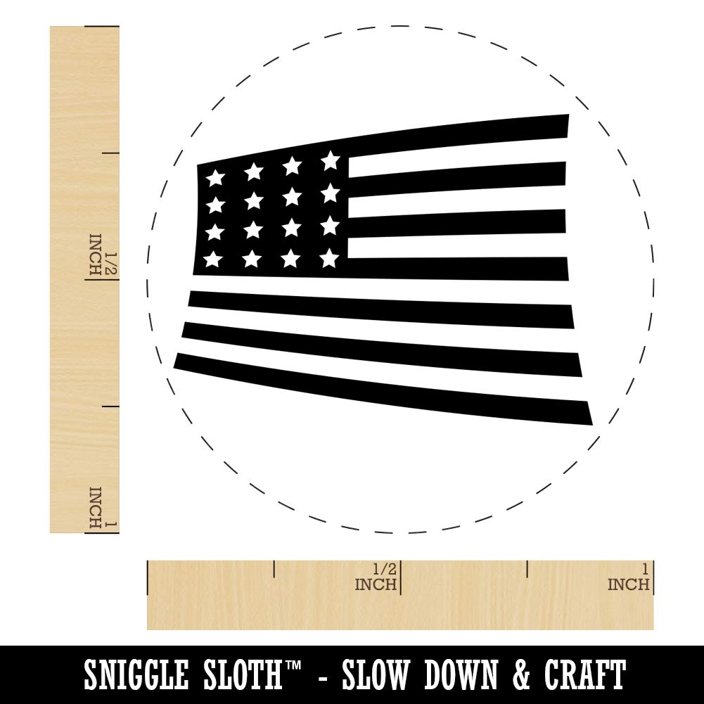 USA Flag Rubber Stamp - 1 Inch Medium for DIY Crafts, Scrapbooking & Planner Decoration - Patriotic Stamping Tool for Journals, Cards & Home Decor