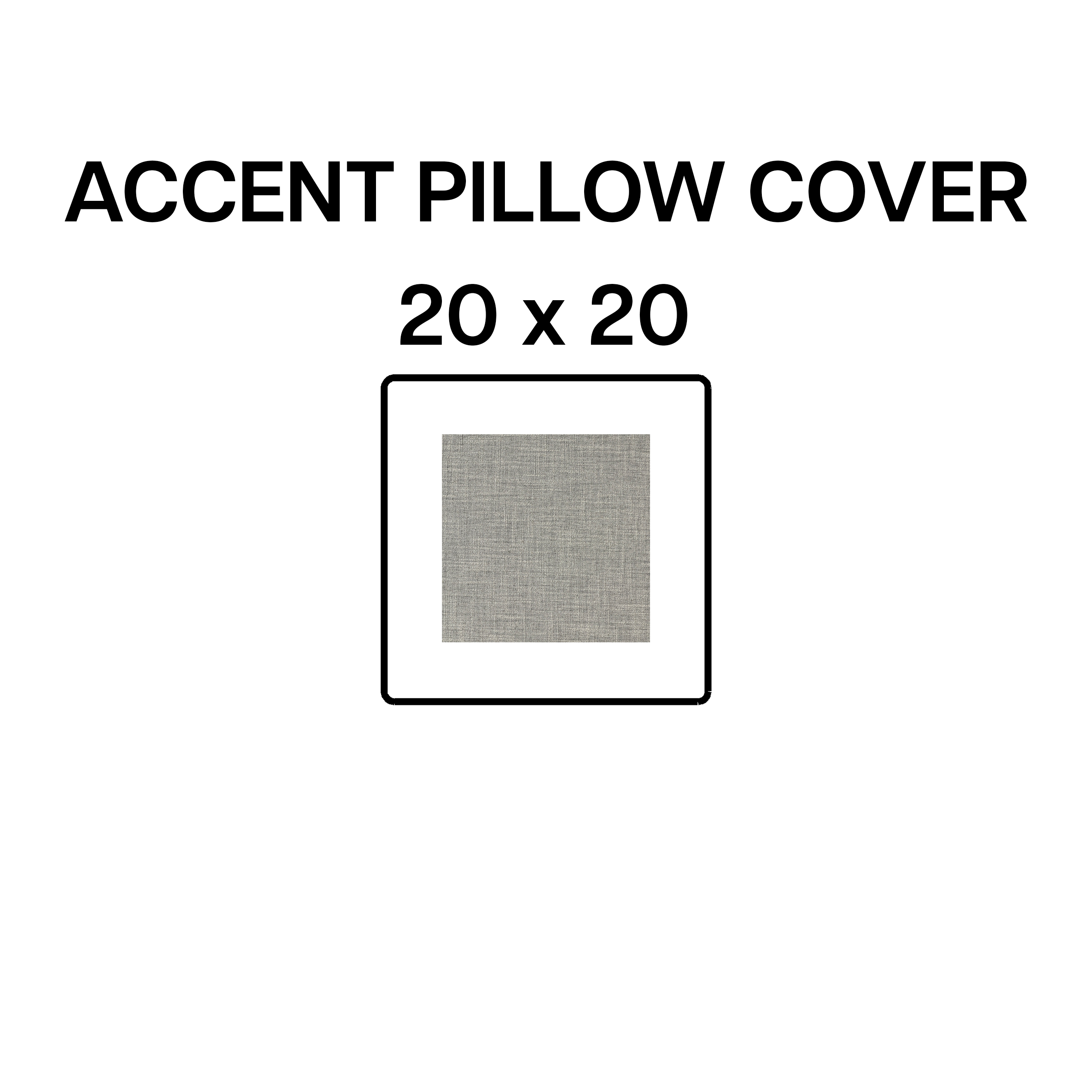 20x20 Inch Decorative Throw Pillow Cover - Soft Fog Gray Accent Cushion Case for Sofa, Bed, Chair - Premium Cotton Linen Blend - Home Decor & Living Room Styling