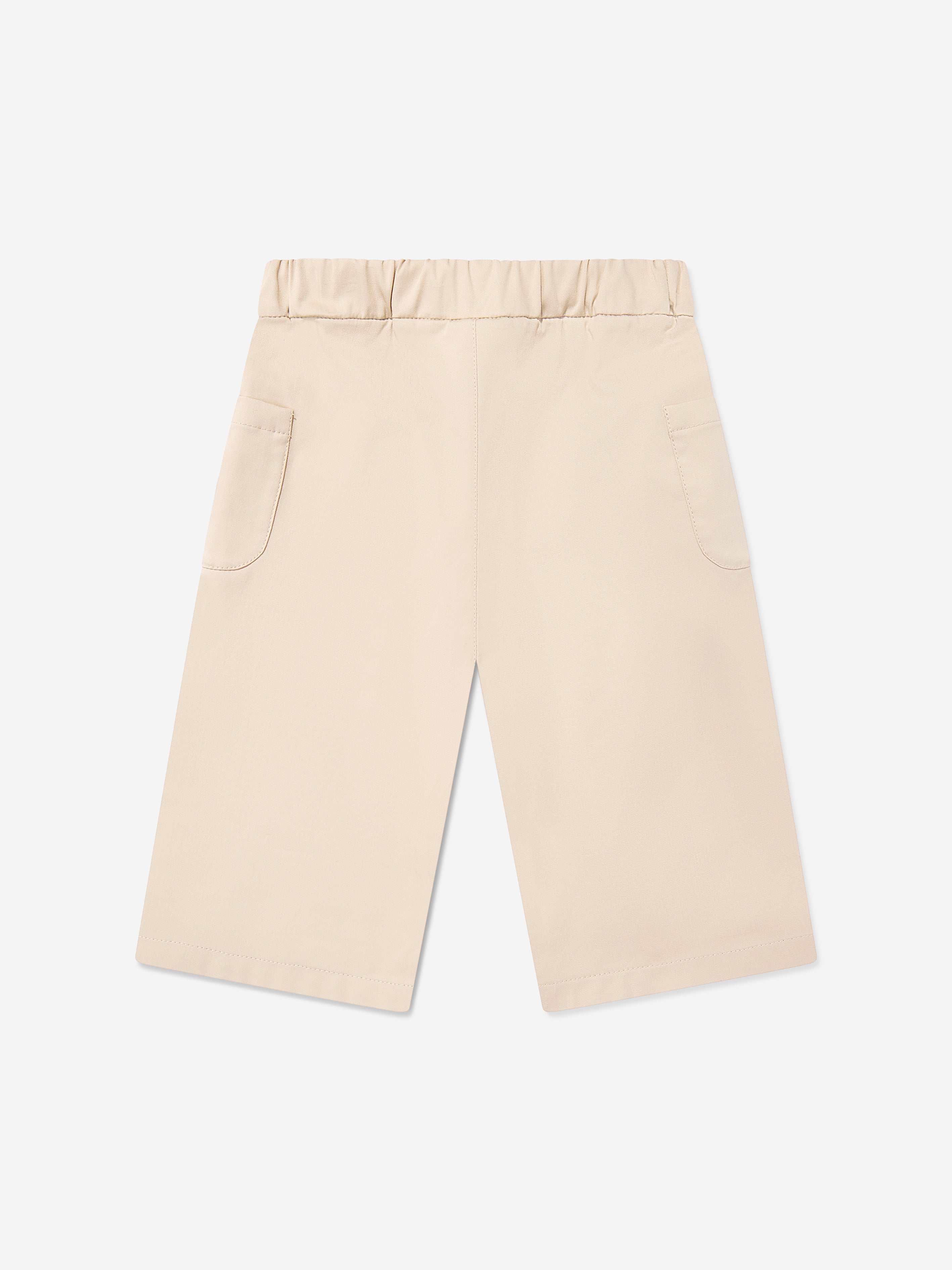 Stylish Beige Stretch Gabardine Pants for Baby Girls - Soft & Comfortable Toddler Pants for Playtime, Daycare & Special Occasions