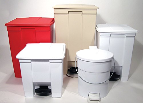 Rubbermaid Commercial 18-Gallon Fire-Safe Step-On Trash Can - Beige Rectangular Polyethylene Waste Bin for Office, Kitchen & Commercial Use