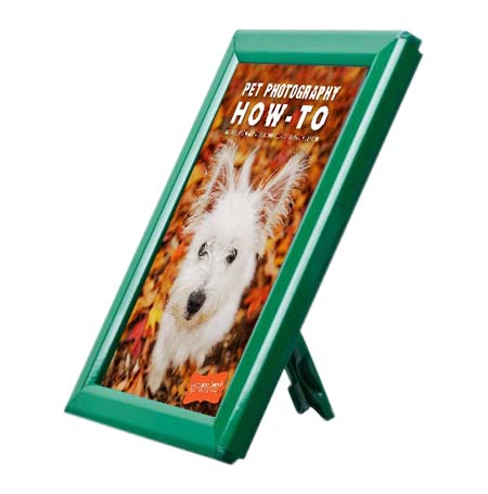 5x7 AD Promo Countertop Sign Frame - Green Snap Frame with Built-in Easel & Wall Mount Options for Retail, Restaurants & Trade Shows