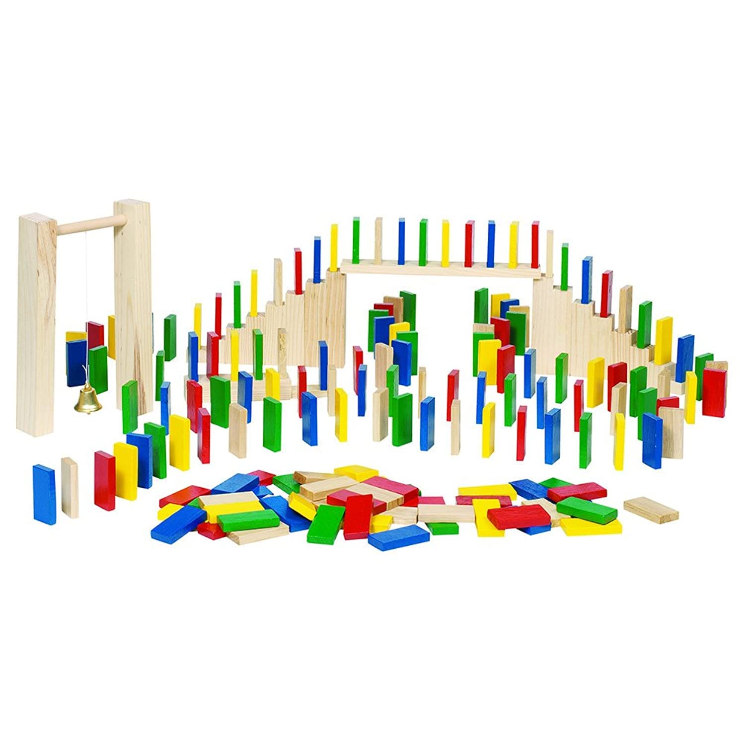 Pure Toys 2041749 - Domino Rally Knowledge Game Set for Kids - Fun Learning & STEM Activities for Family Game Nights