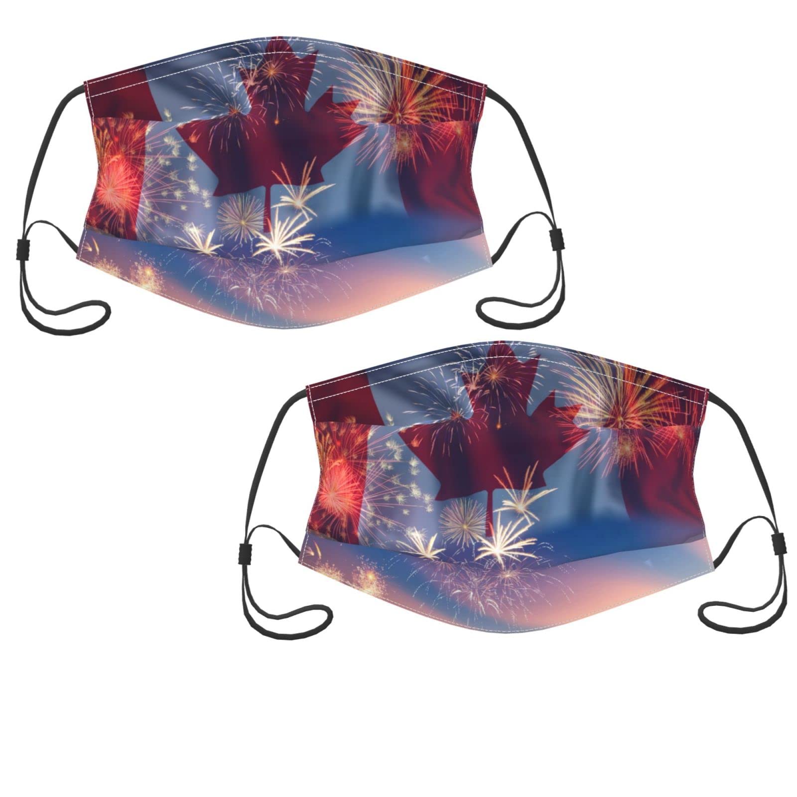 Canada Flag Kids Face Mask - Washable, Adjustable & Reusable Cloth Face Cover for Children (2-Pack with Filter) - Perfect for School, Travel & Outdoor Activities
