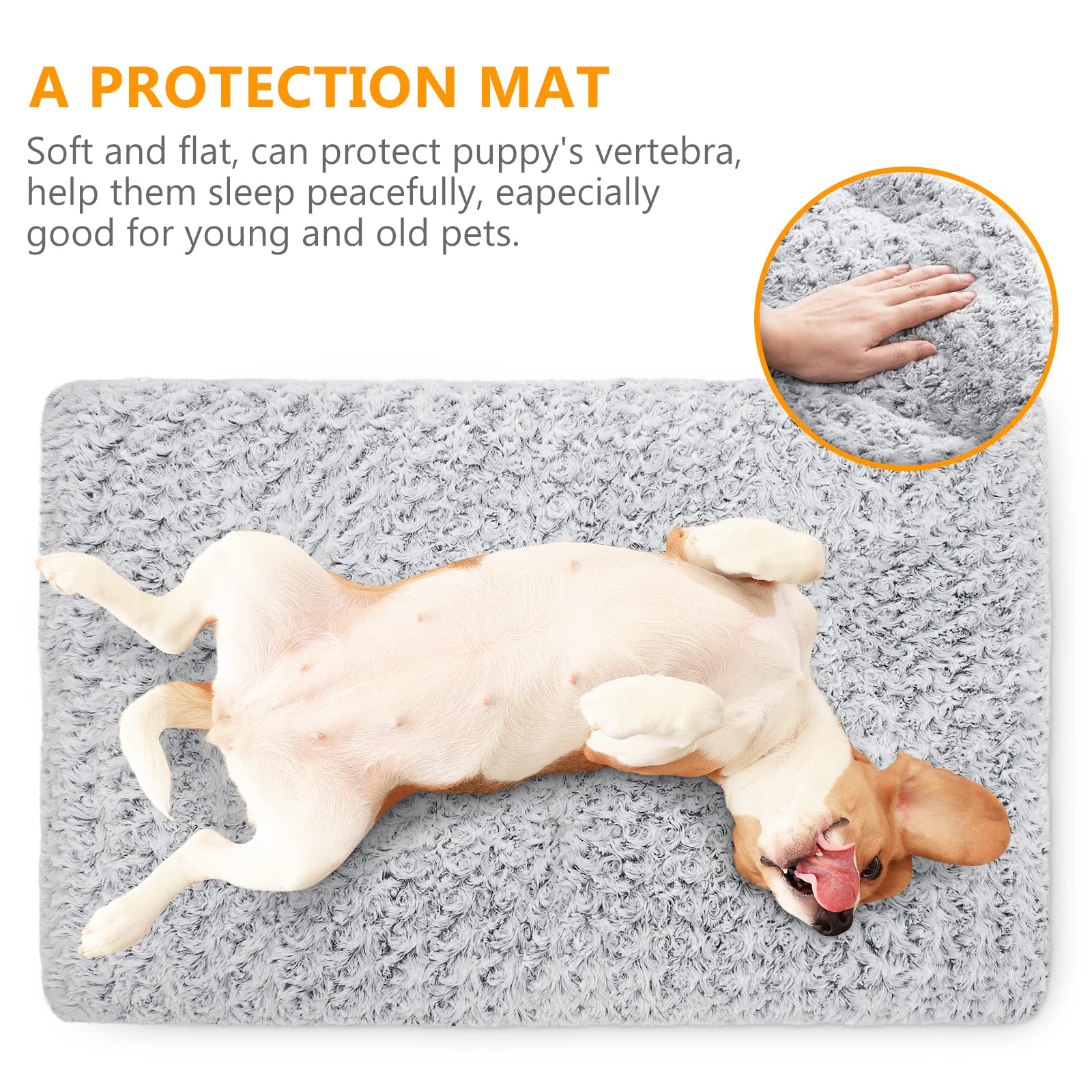 Washable Anti-Slip Dog Bed Kennel Pad for Large Dogs & Cats - 36 Inch Crate Mat - Perfect for Crates, Carriers & Indoor/Outdoor Use