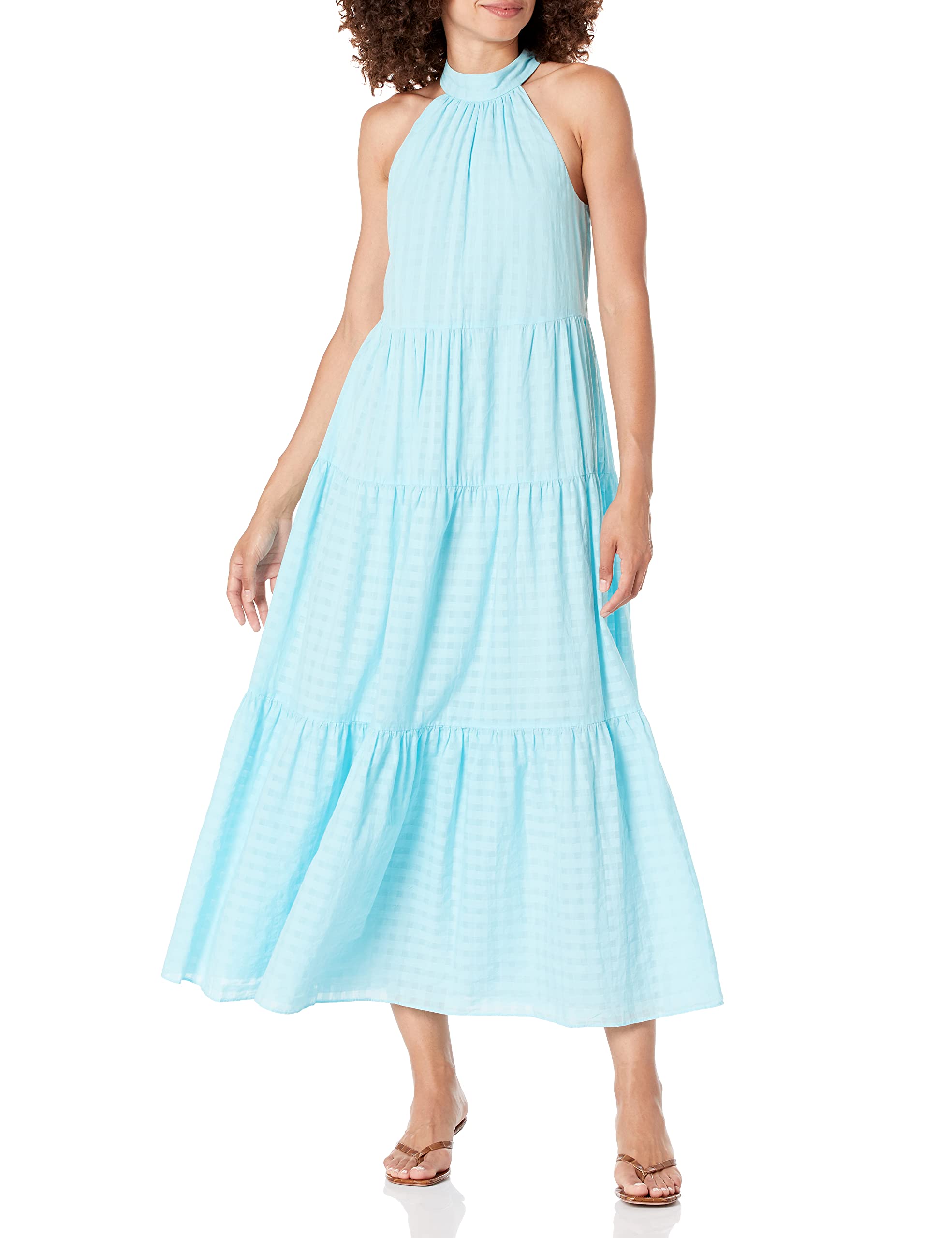 Trina Turk Women's Tiered Maxi Dress with Sun Protection - Elegant Flowy Summer Dress for Beach, Vacation & Outdoor Events
