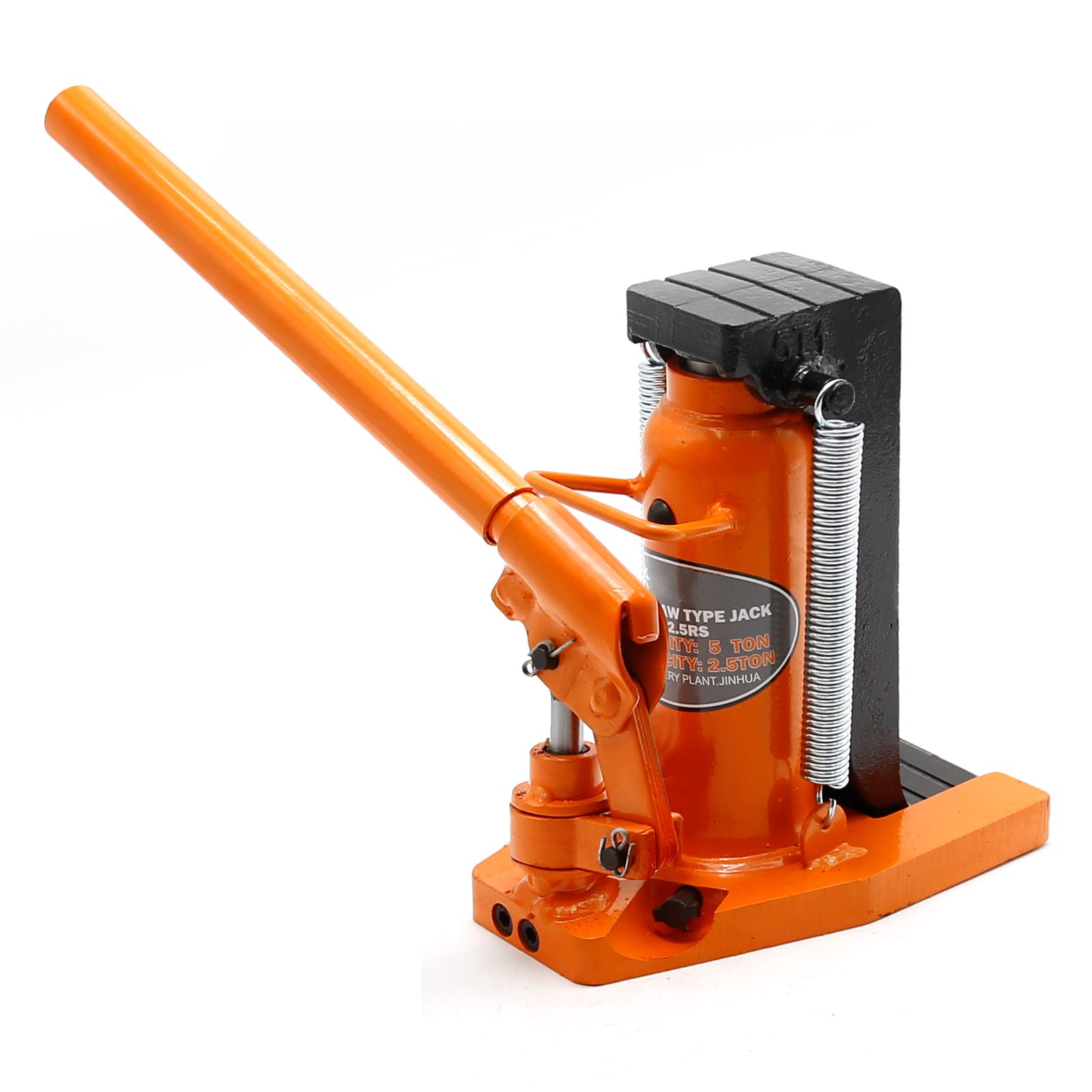5 Ton Hydraulic Toe Jack - Heavy Duty Manual Hand Pump Lift for Industrial Equipment - Heat-Treated Steel Construction - Yellow (Ideal for Machinery Repair, Automotive Lifting & Construction Sites)