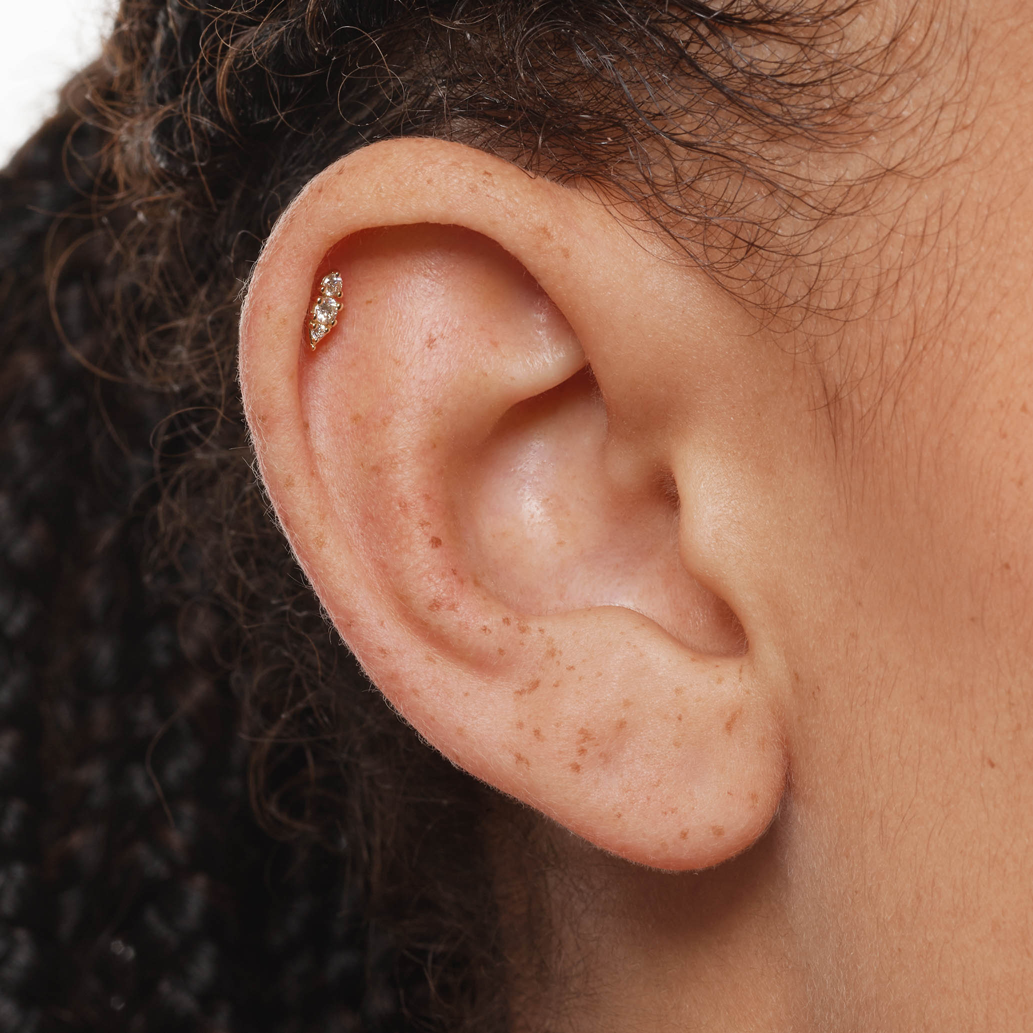 10k Gold Marquise Helix Single Stud Earrings with Lab-Grown Diamonds - Perfect for Weddings, Parties & Special Occasions