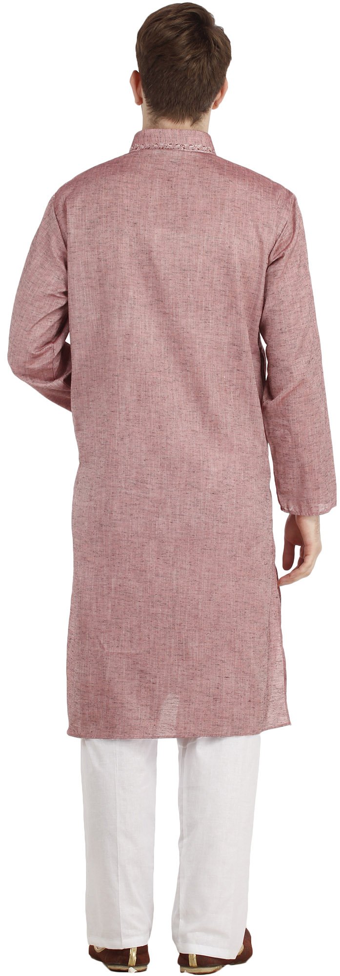 Handmade Plain Khadi Kurta Pajama Set with Elegant Neck Embroidery | Traditional Indian Ethnic Wear for Men | Perfect for Festivals, Weddings & Cultural Events
