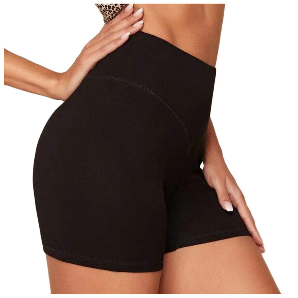 High Waist Yoga Shorts for Women - Workout Running Dance Volleyball Shorts - Pure Color Hip Hugger Activewear for Gym, Fitness & Sports