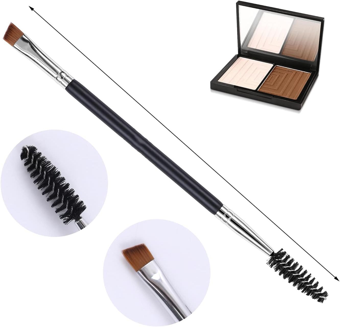 MAPPERZ Professional Eyebrow Brush Set - Angled Brow Brush & Spoolie Combo for Perfect Brows (Multicolor, 1 Pack) | Ideal for Makeup Artists & Daily Eyebrow Grooming