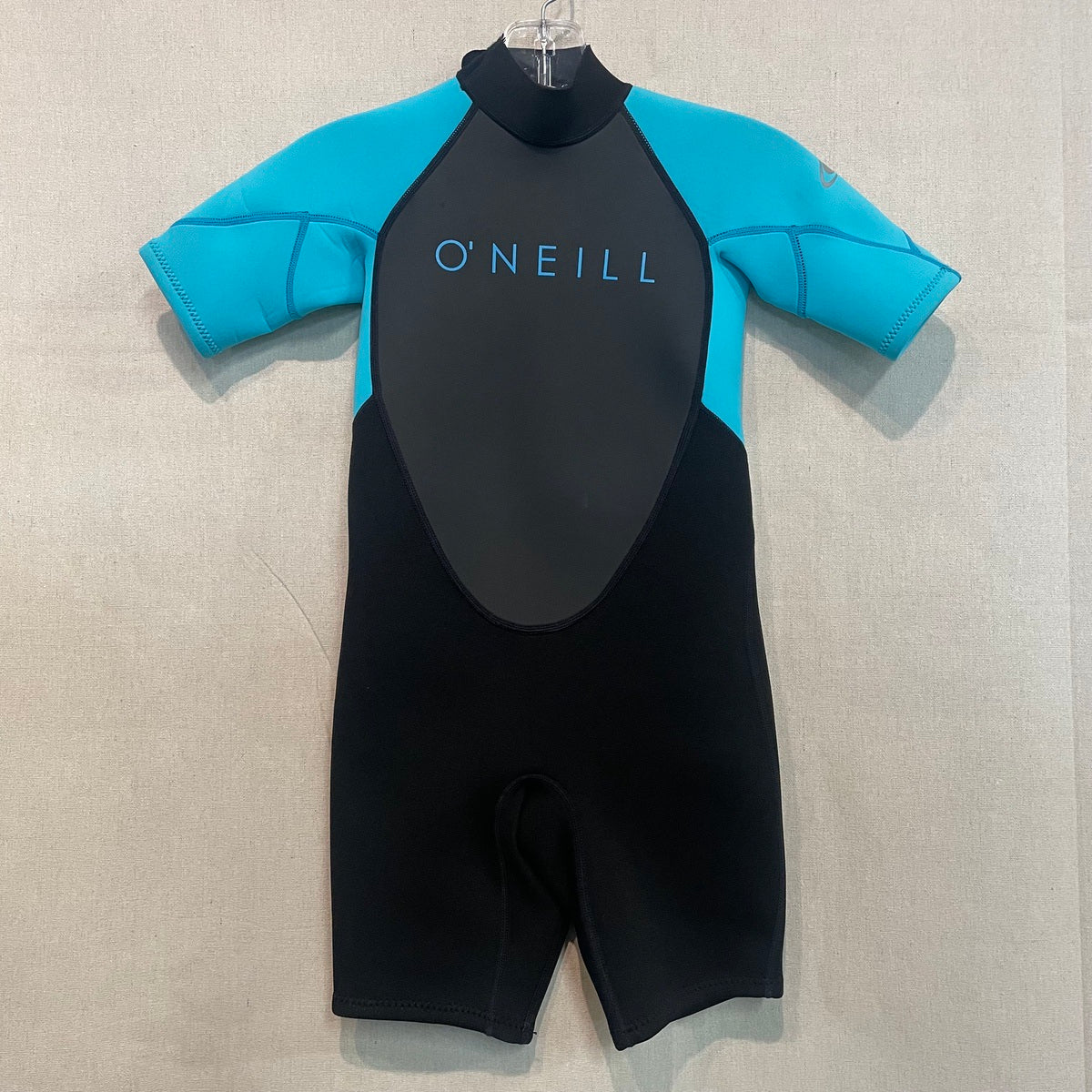O'Neill REACTOR 2 Youth 2mm Back Zip Spring Wetsuit - Black/Light Aqua Size 6 - Perfect for Kids Surfing, Swimming & Water Sports