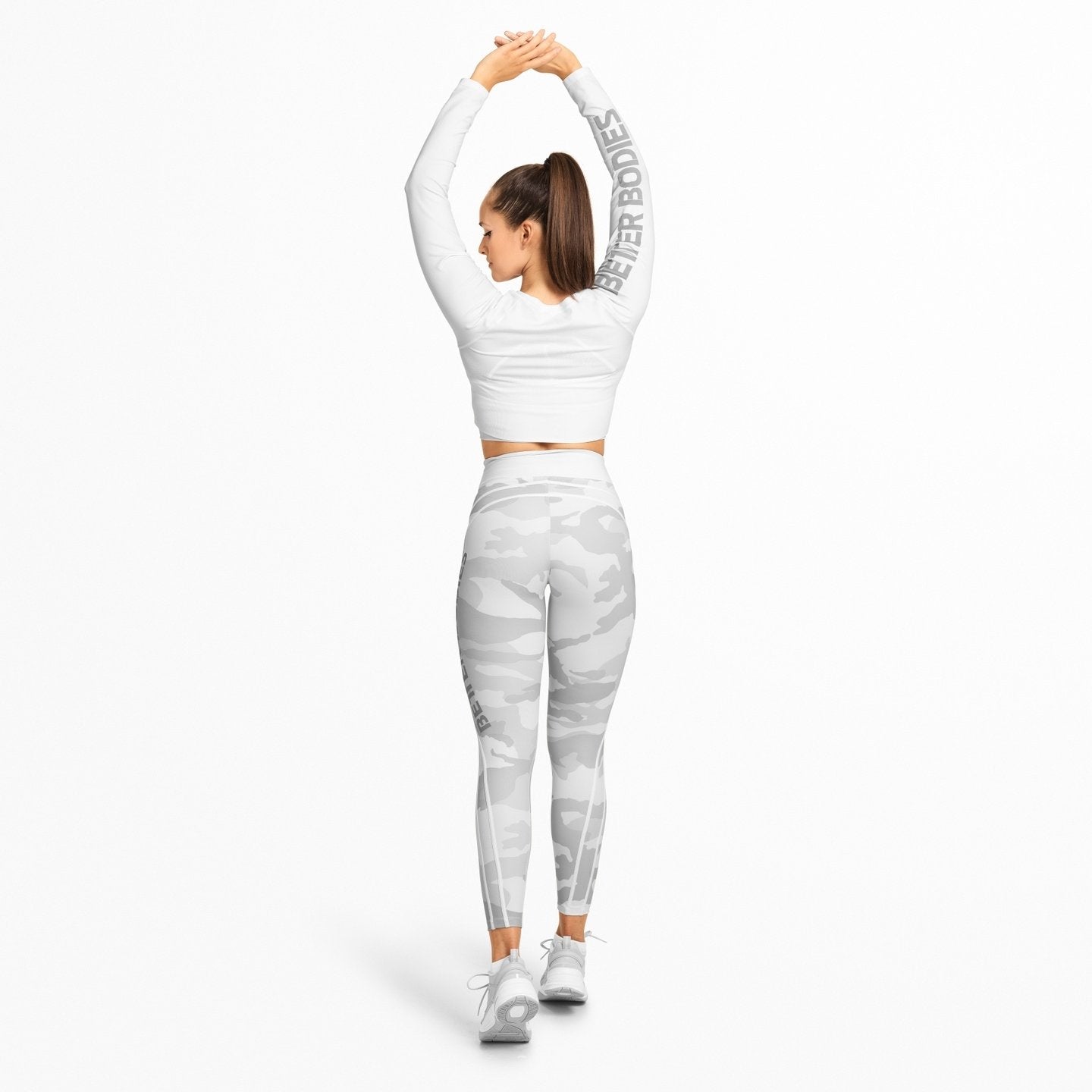 Better Bodies Camo High Waist Tights - White Camo Print for Women | Yoga, Running & Workout Leggings | Comfortable & Stylish Activewear