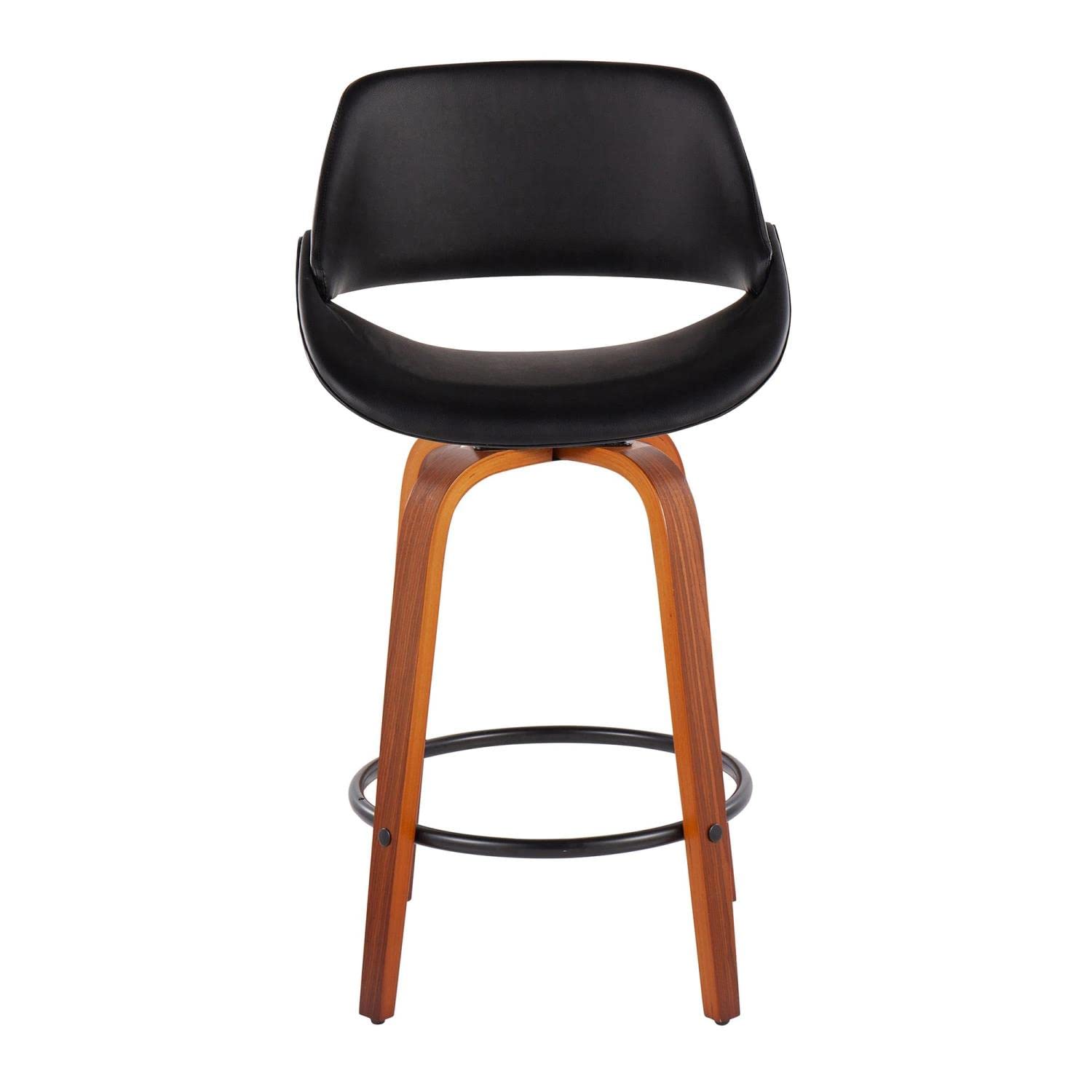 LumiSource Walnut Wood Counter Stools Set of 2 - 24