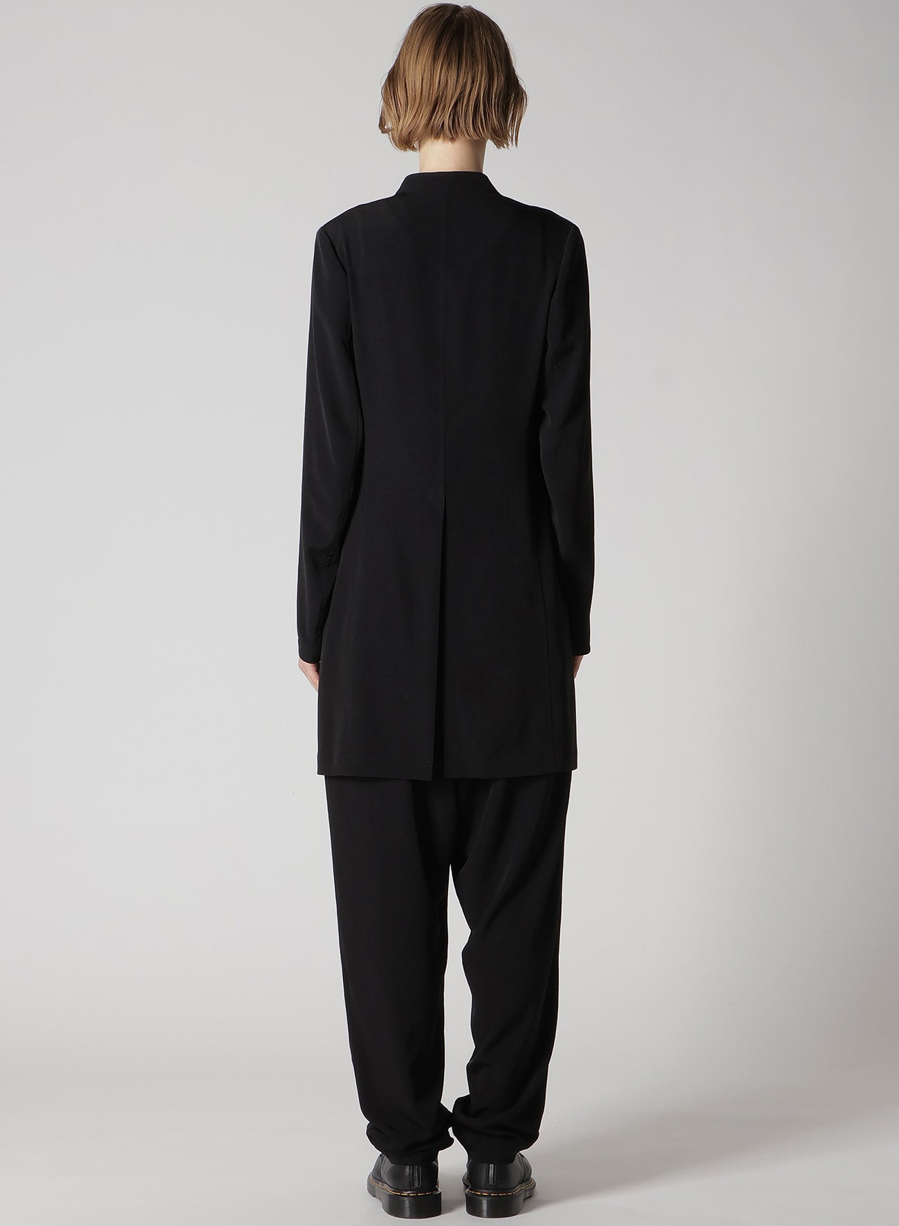 Crepe de Chine Collarless Jacket for Women - Lightweight & Elegant Blazer for Office, Casual Wear & Evening Outfits