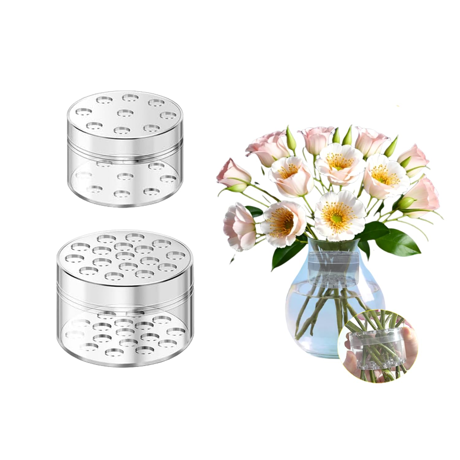 2024 New Spiral Ikebana Stem Holder for Vases - Clear Flower Arrangement Ring for DIY Bouquets & Floral Decor - Perfect for Wedding Centerpieces, Home Decor, and Ikebana Art
