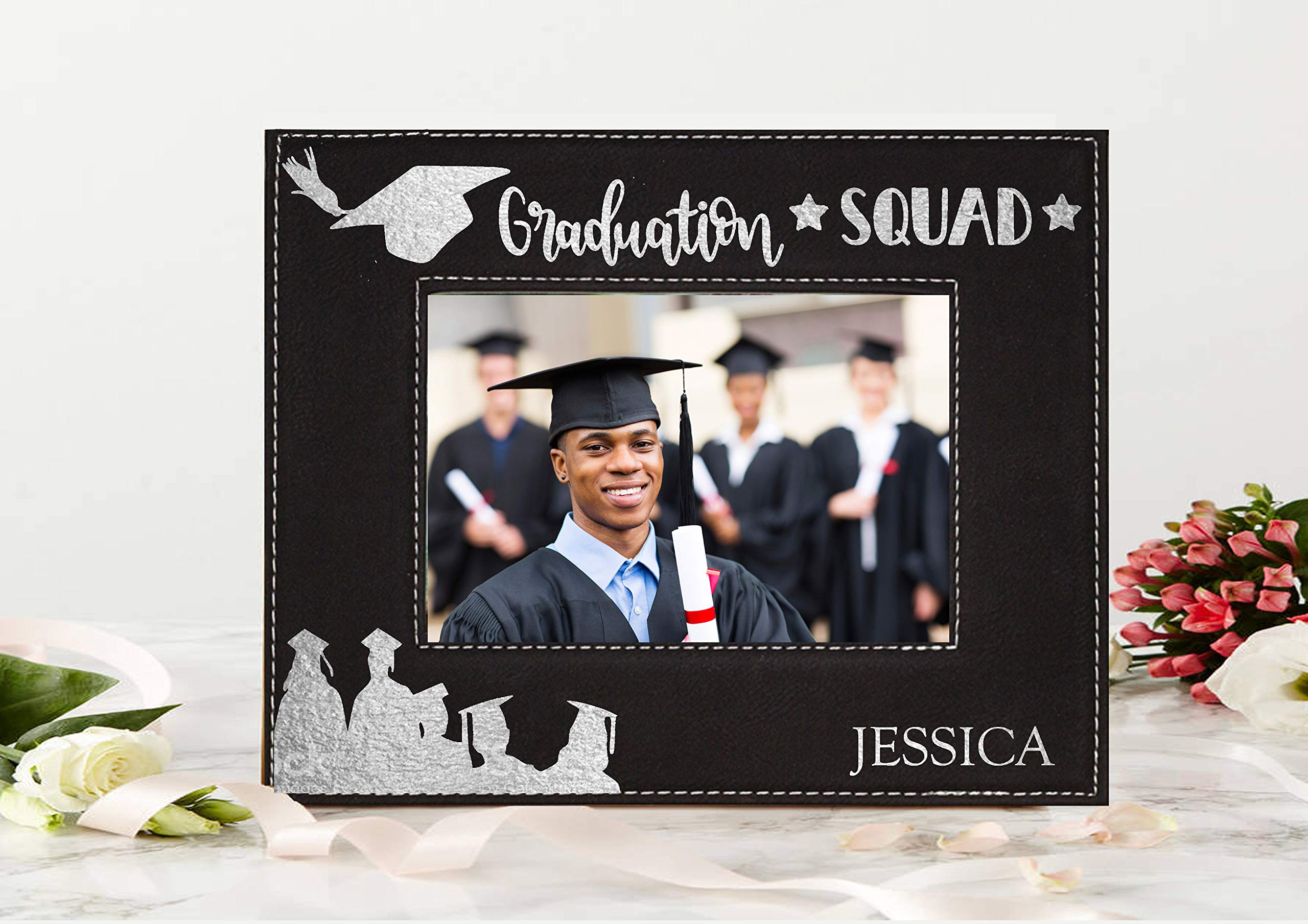 Personalized Graduation Leatherette Photo Frame 8x10 - Custom Graduate Picture Frame for High School & College - Perfect Graduation Gift for Students, Teachers, Friends - Ideal for Displaying Graduation Photos, Diplomas & Memories