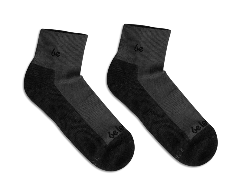 Barefoot Socks for Men & Women - Be Lenka Crew Merino Wool Socks - Grey - Comfortable & Breathable for Yoga, Running & Outdoor Activities