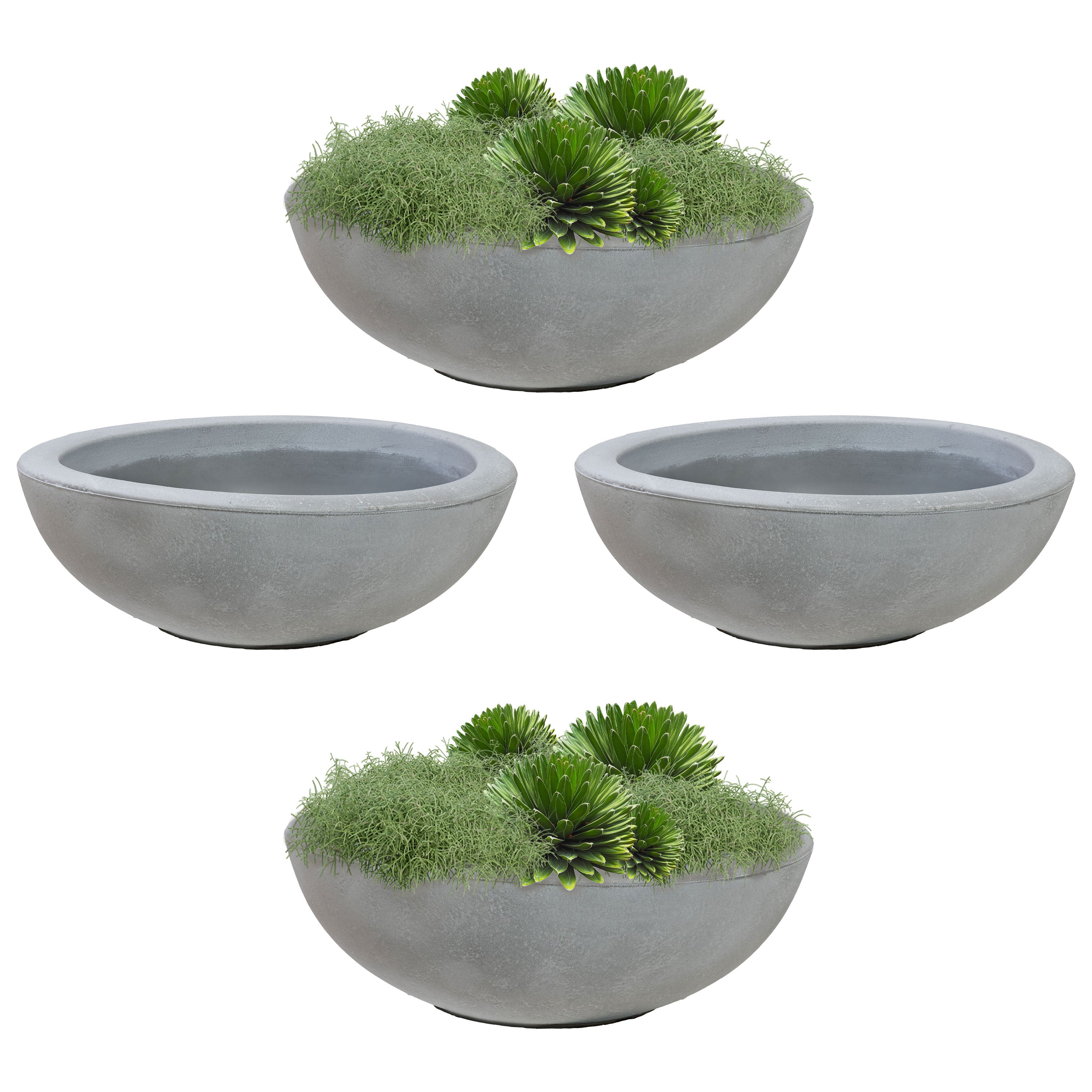 20.75 Inch Sunnydaze Percival Polyresin Outdoor Planter Bowl - Durable Garden Decor for Patio, Porch & Backyard Landscaping