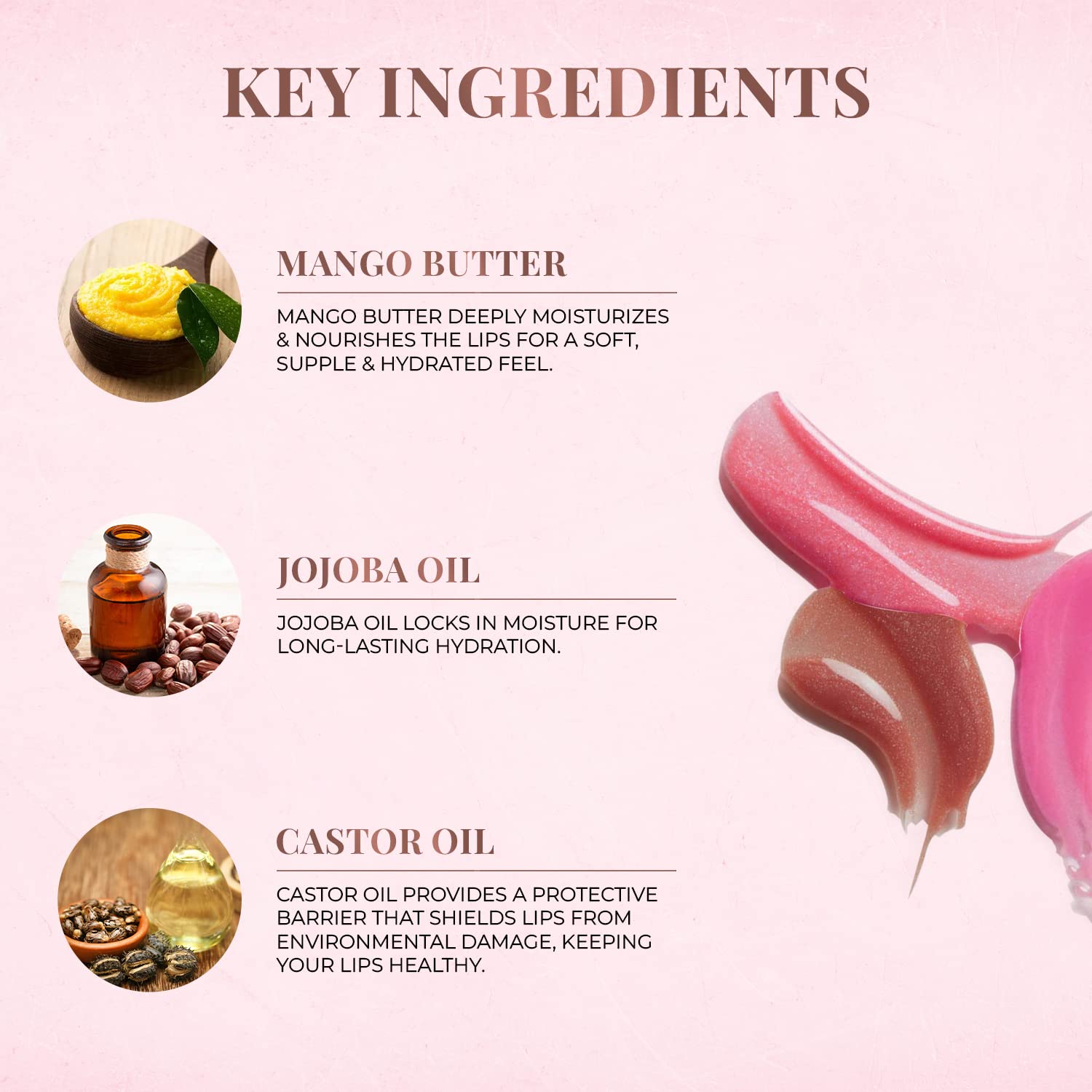 Just Herbs 4-in-1 Serum Infused Lip Gloss for Women - Non-Sticky, Hydrating & Glossy Lip Treatment (4g) | Perfect for Daily Moisture, Night Care & Makeup Looks