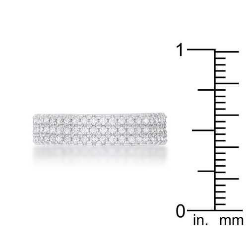 1.3ct Cubic Zirconia Rhodium-Plated Classic Wedding Band Ring for Women - Elegant Bridal Jewelry & Anniversary Gift
