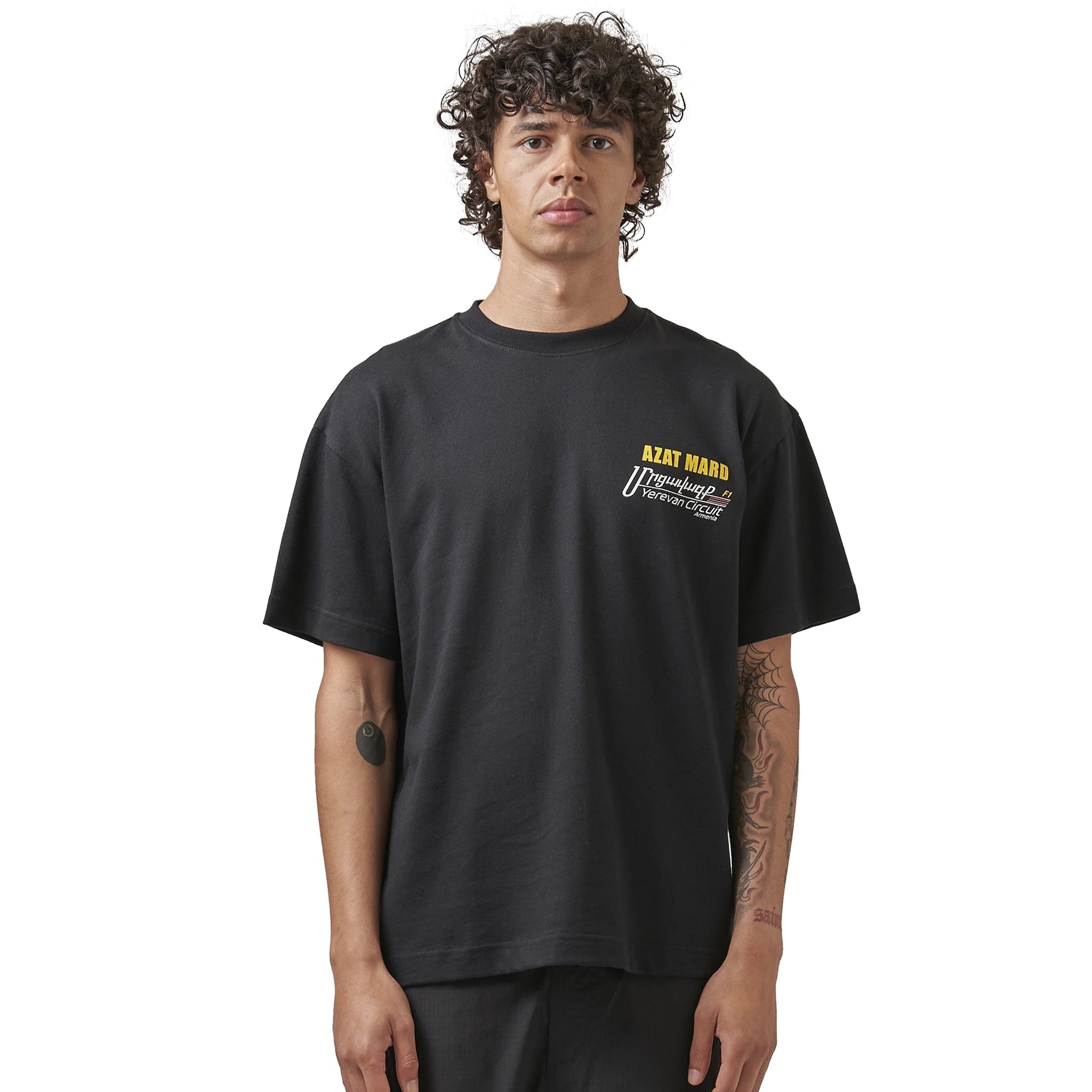Azat Mard Yerevan Racing T-Shirt - Black Men's Athletic Tee for Running, Gym & Streetwear Fashion