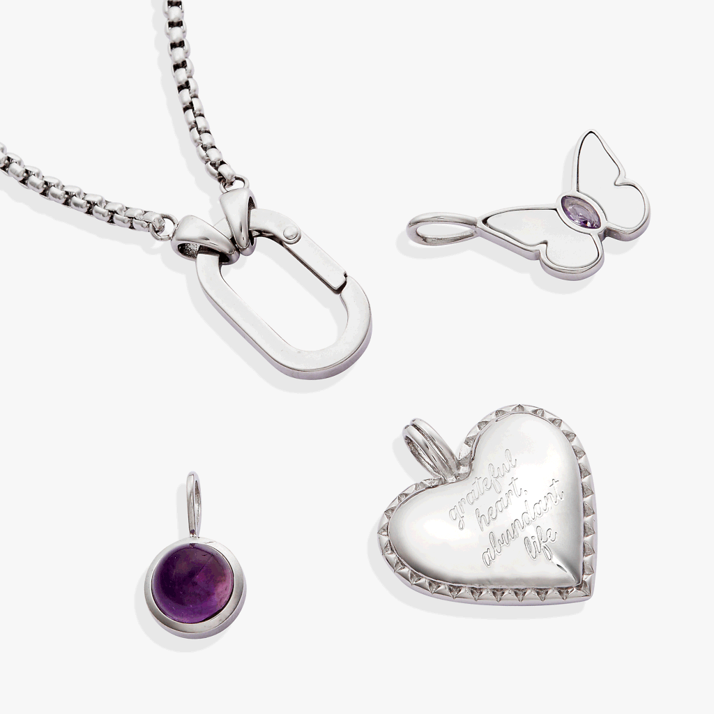 Heart Trio Interchangeable Charm Necklace for Women - Adjustable Layering Pendant Jewelry Gift for Mom, Wife, Girlfriend - Perfect for Valentine's Day, Anniversary & Everyday Wear