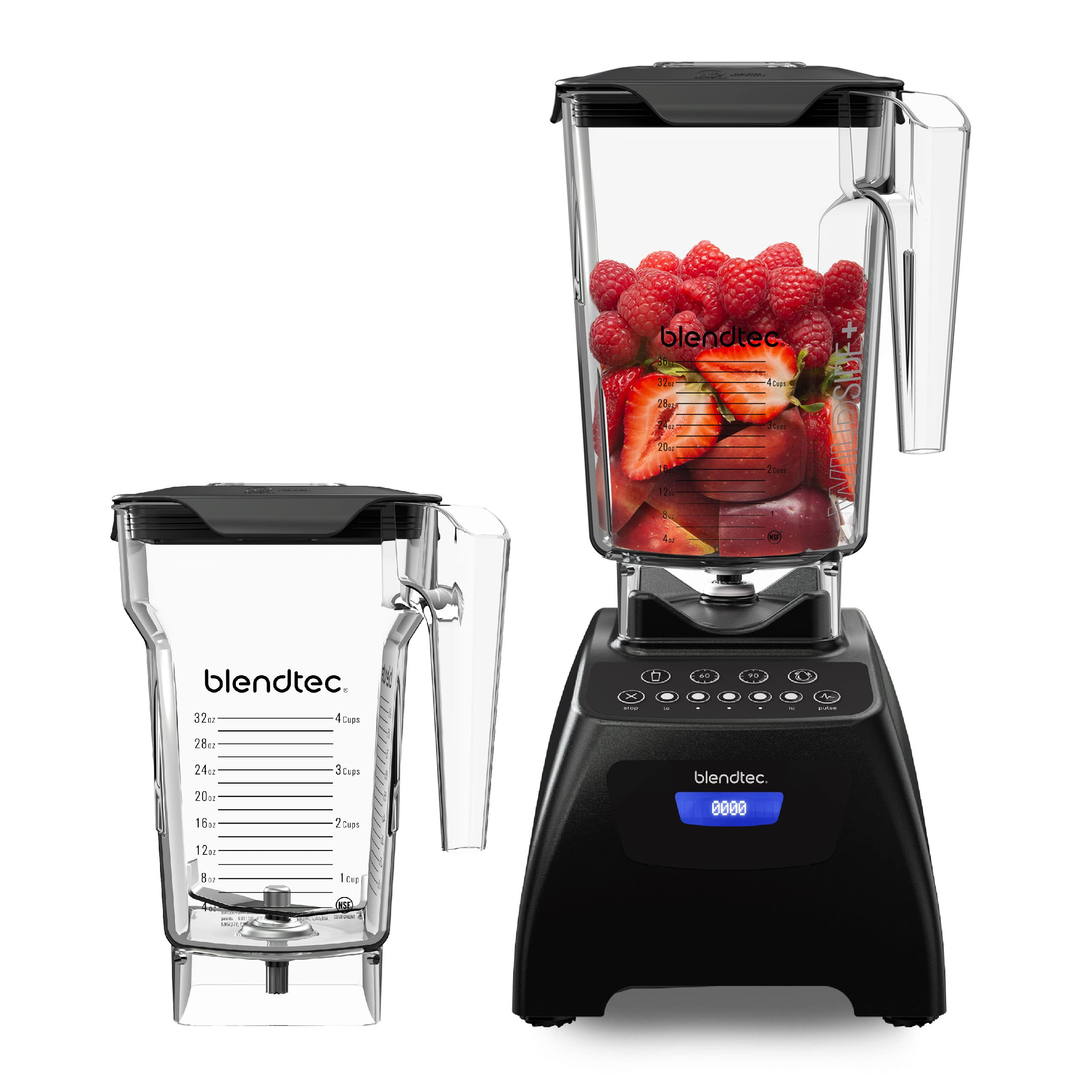 Blendtec Classic 575 High-Speed Blender with WildSide+ Jar (90 oz) & FourSide Jar (75 oz) - Commercial-Grade 1560W Motor, 5-Speed Settings, 4 Pre-Programmed Cycles, Self-Cleaning - Perfect for Smoothies, Soups, Nut Butters & Food Prep - Black