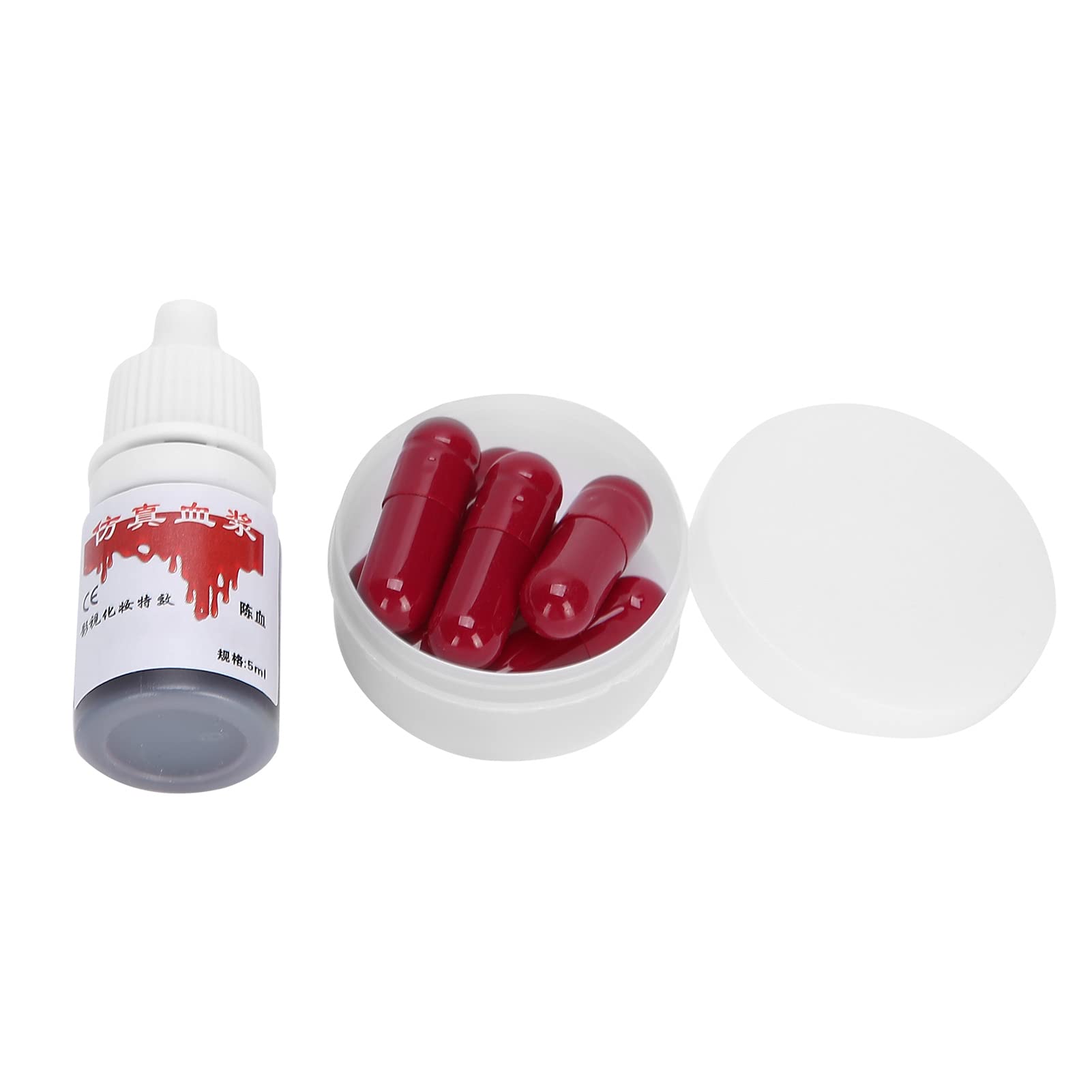 Halloween Fake Blood Makeup Kit - Realistic Fake Blood Capsules & Special FX Makeup for Horror Costumes, Scary Party Props & Halloween Pranks - Perfect for Cosplay, Haunted Houses & Trick-or-Treating