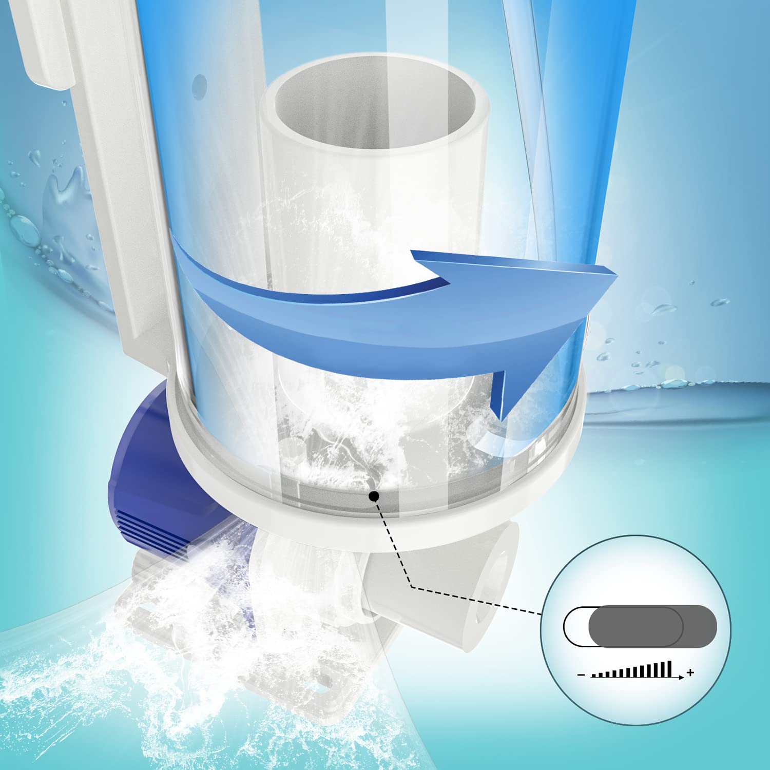 Premium Hang-On Protein Skimmer for Saltwater Aquariums (Up to 80 Gallons) - DC Pinwheel Pump with Controller - Efficient Waste Removal for Reef Tanks & Marine Aquariums - Not Compatible with Rimmed Tanks - Perfect for Home Aquariums & Fish Tank Maintenance