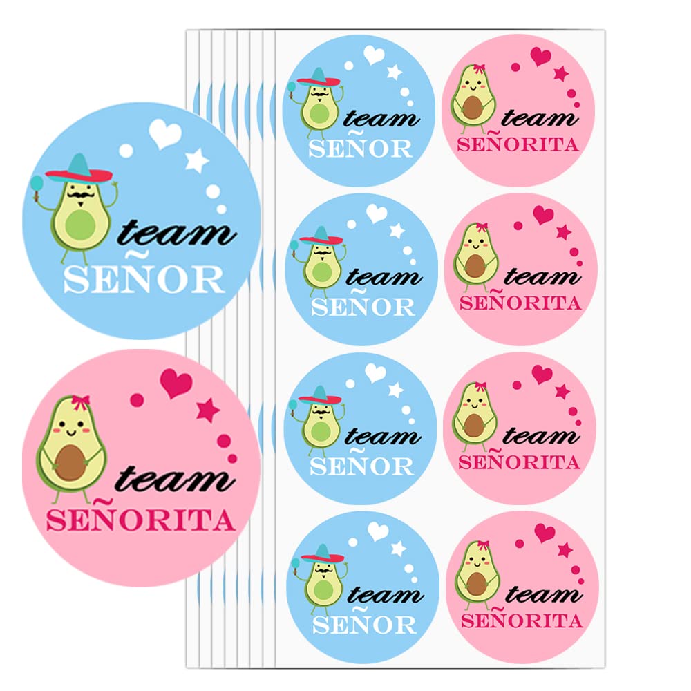 Team Señor Baby Shower Stickers Decorations - 500pcs 1.5inch Spanish Themed Plastic Stickers for Gender Neutral Fiesta Party Decor | Perfect for Baby Showers, Gender Reveals & Birthday Celebrations