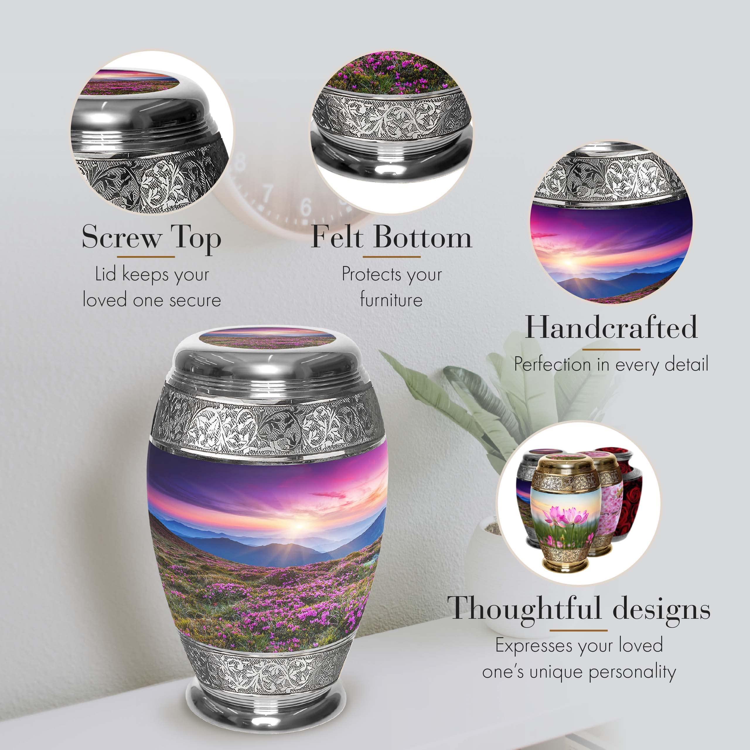 Heaven on Earth Extra Large Personalized Cremation Urn for Adult Male Ashes - Handcrafted Decorative Urn for Human Ashes - Perfect for Memorial Services, Home Display & Funeral Ceremonies