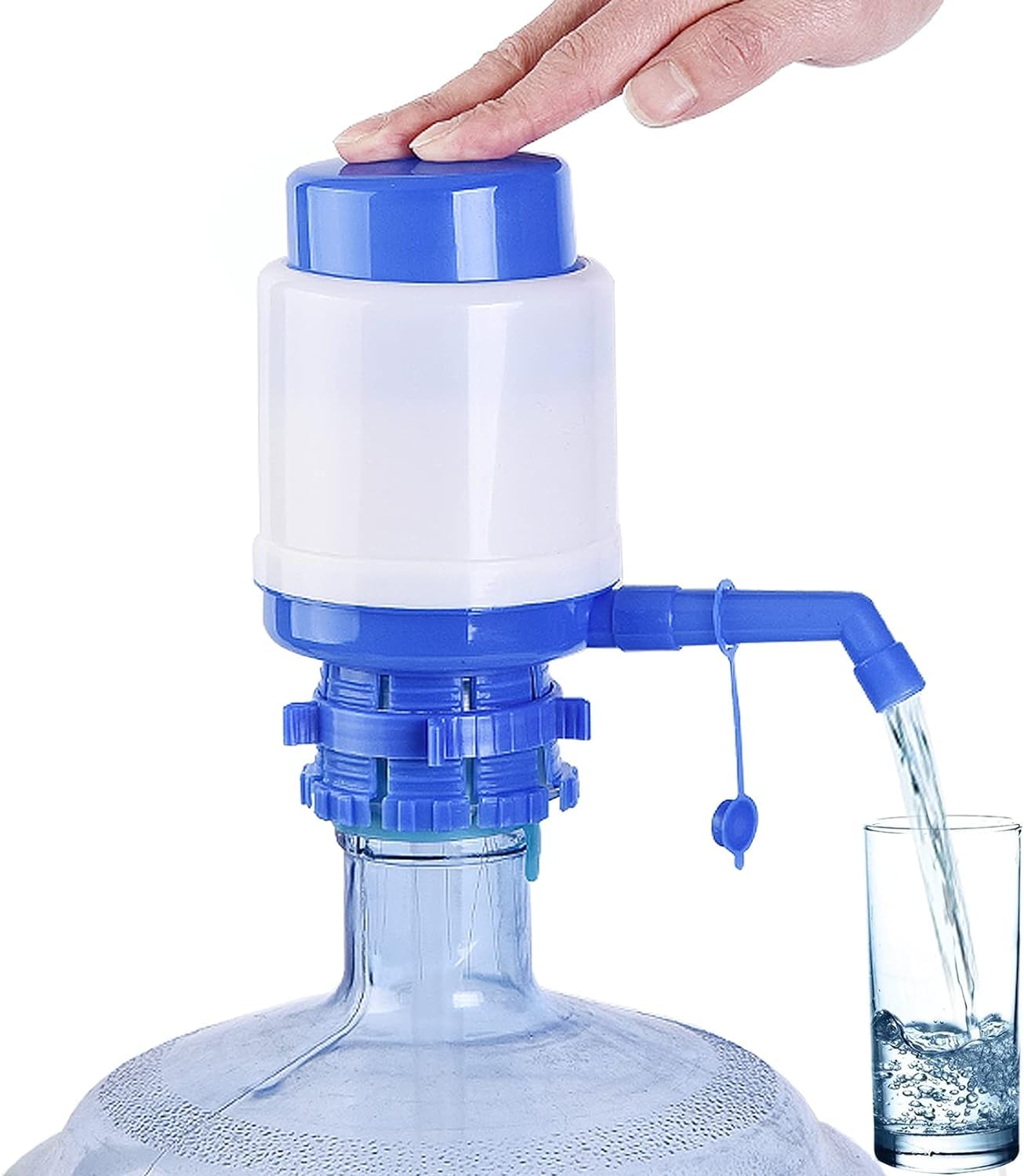 Portable Manual Water Pump for 2-6 Gallon Jugs - Extra Short Tube & Cap Included | Drinking Water Dispenser for Home, Office, Camping & Emergency Preparedness